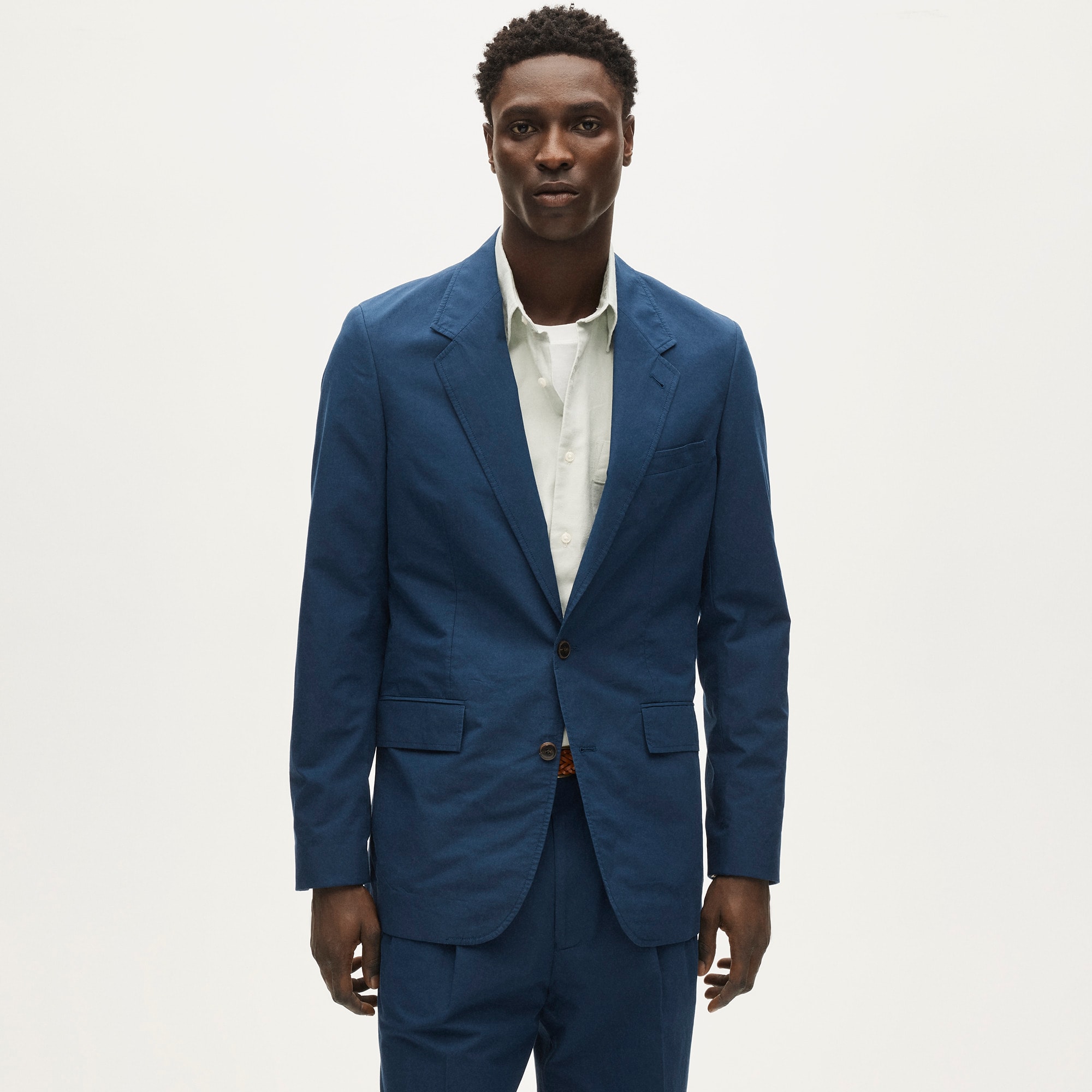 Relaxed-fit suit jacket in cotton poplin