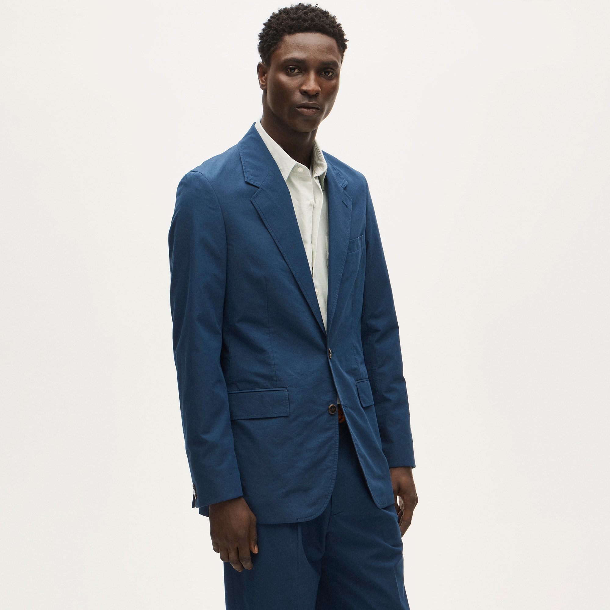 Relaxed-fit suit jacket in cotton poplin