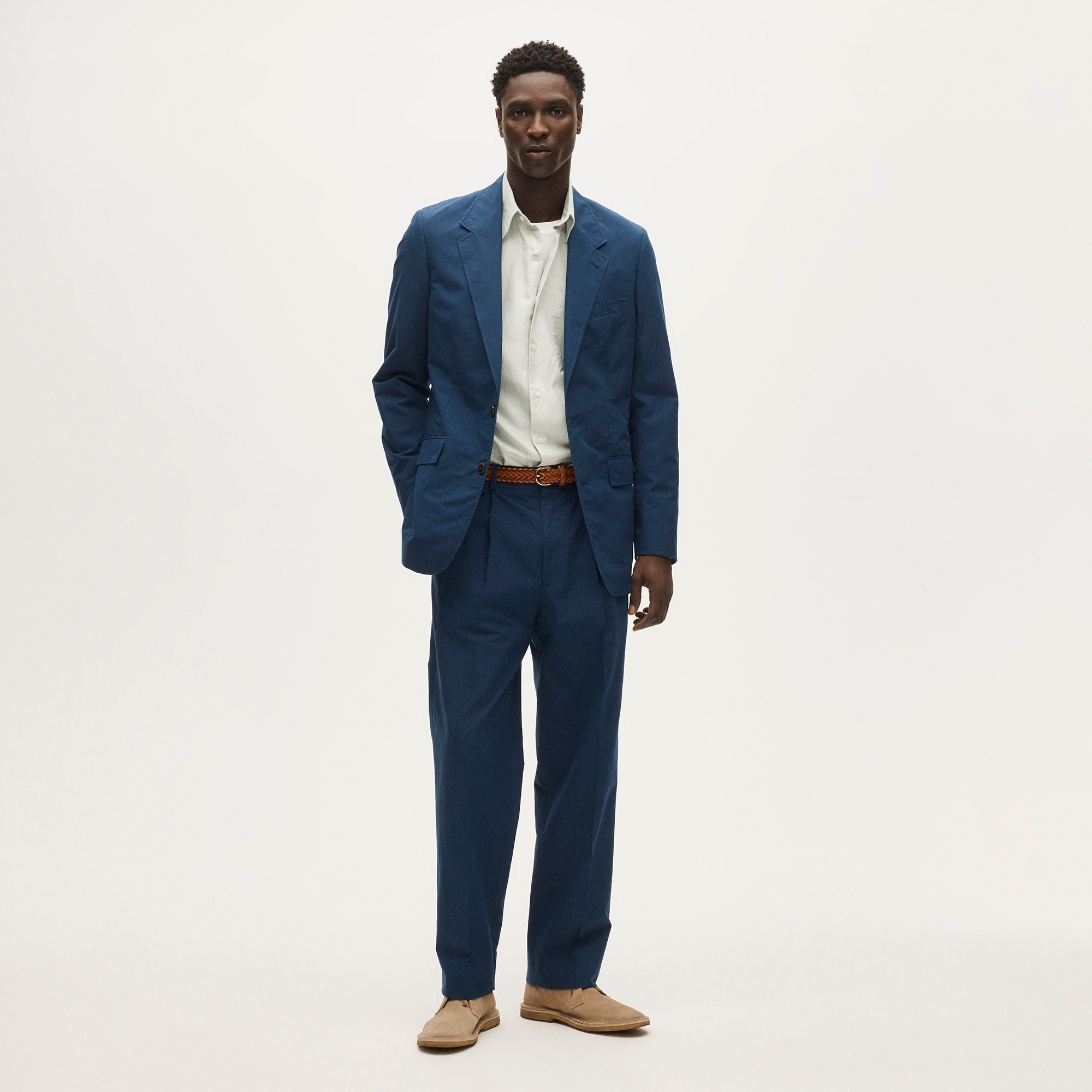 Relaxed-fit suit jacket in cotton poplin