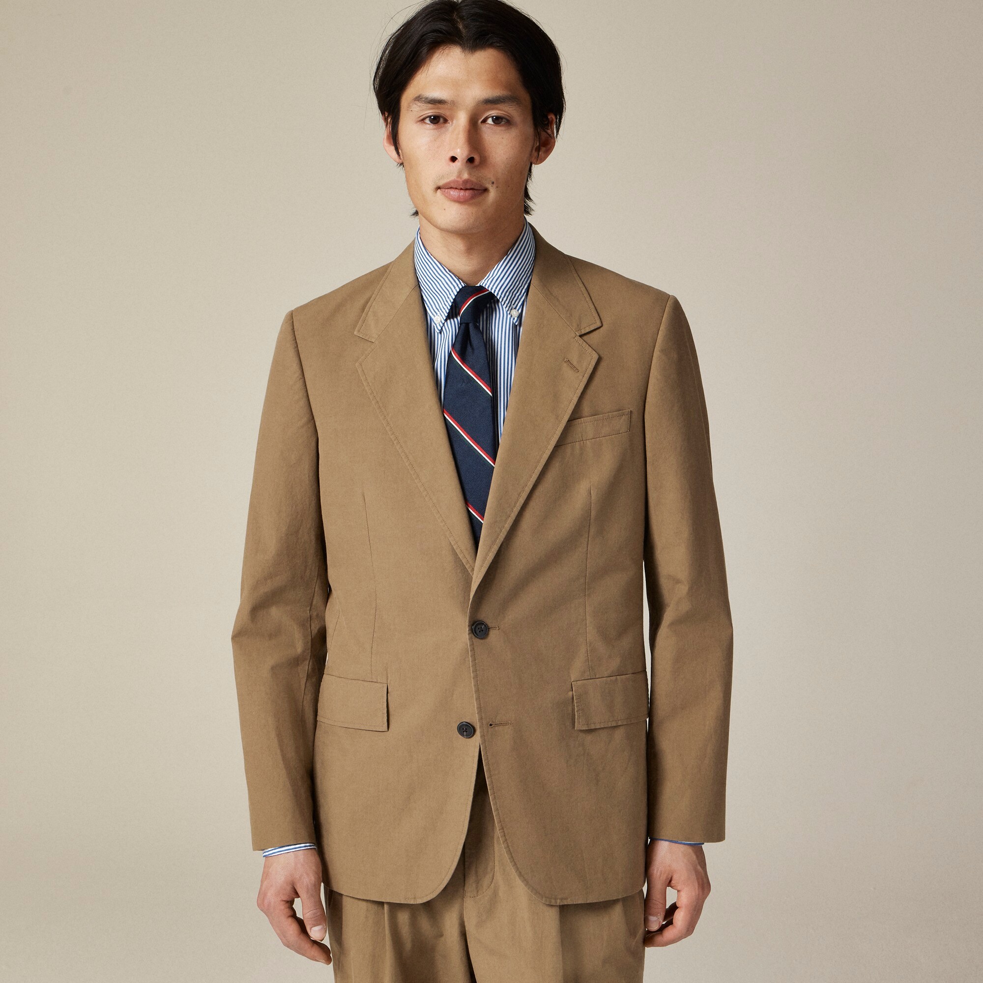 Relaxed-fit suit jacket in cotton poplin