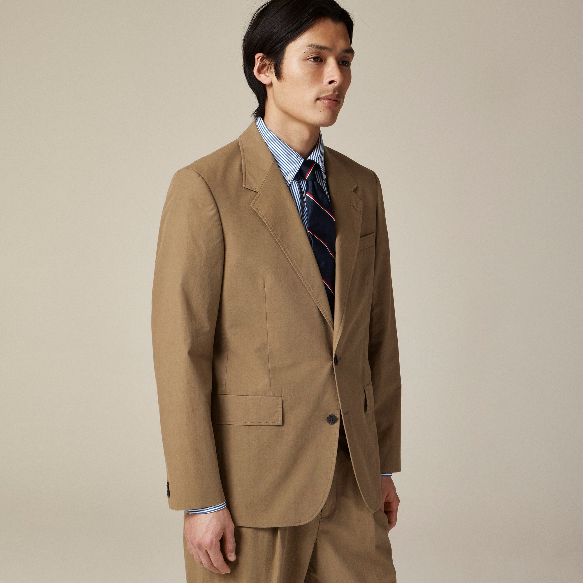Relaxed-fit suit jacket in cotton poplin