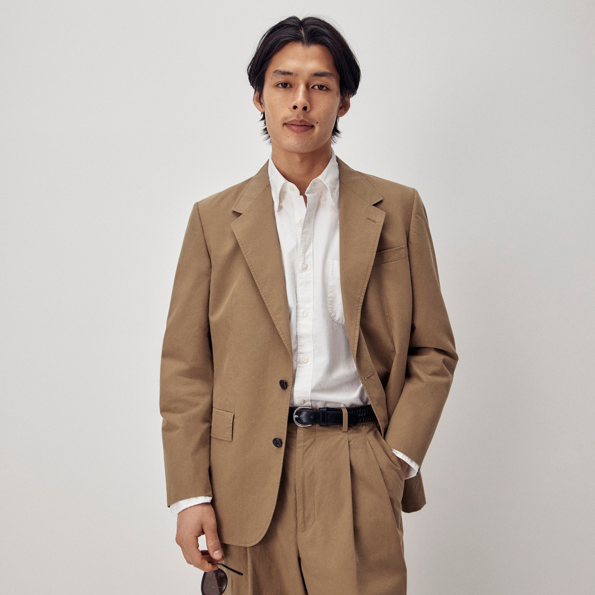 Relaxed-fit suit jacket in cotton poplin