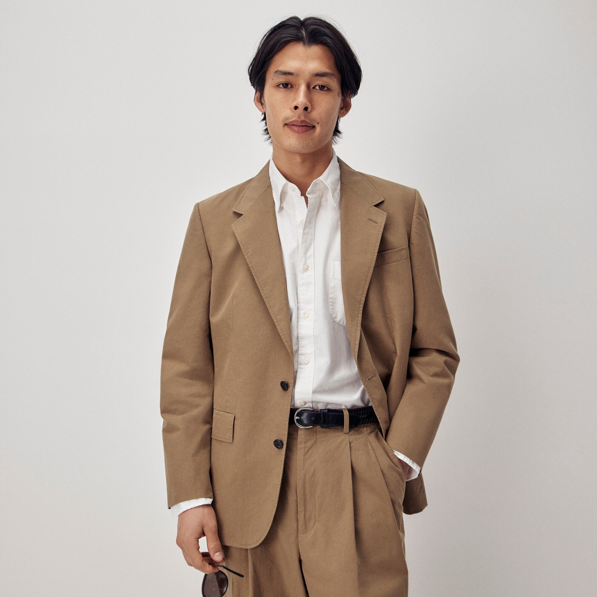 Relaxed-fit suit jacket in cotton poplin