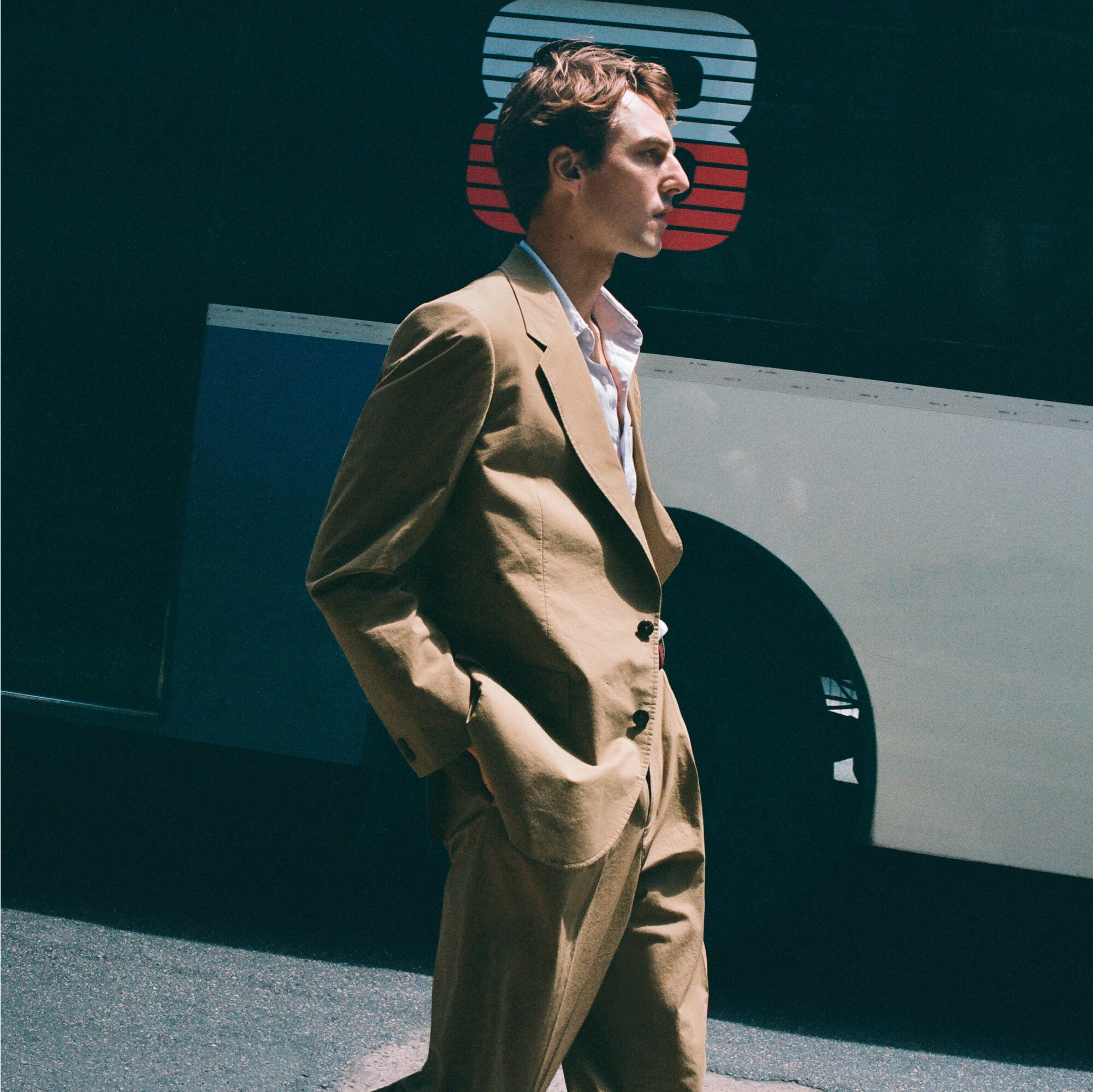 Relaxed-fit suit jacket in cotton poplin