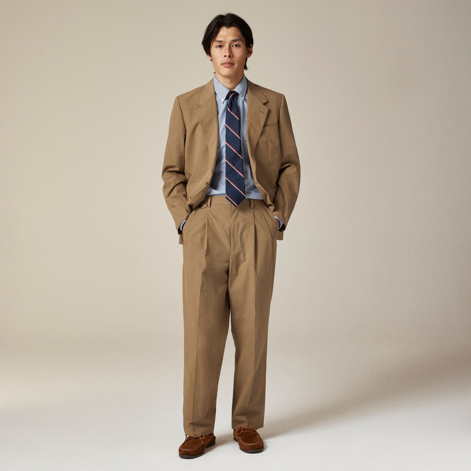 mens Relaxed-fit suit jacket in cotton poplin