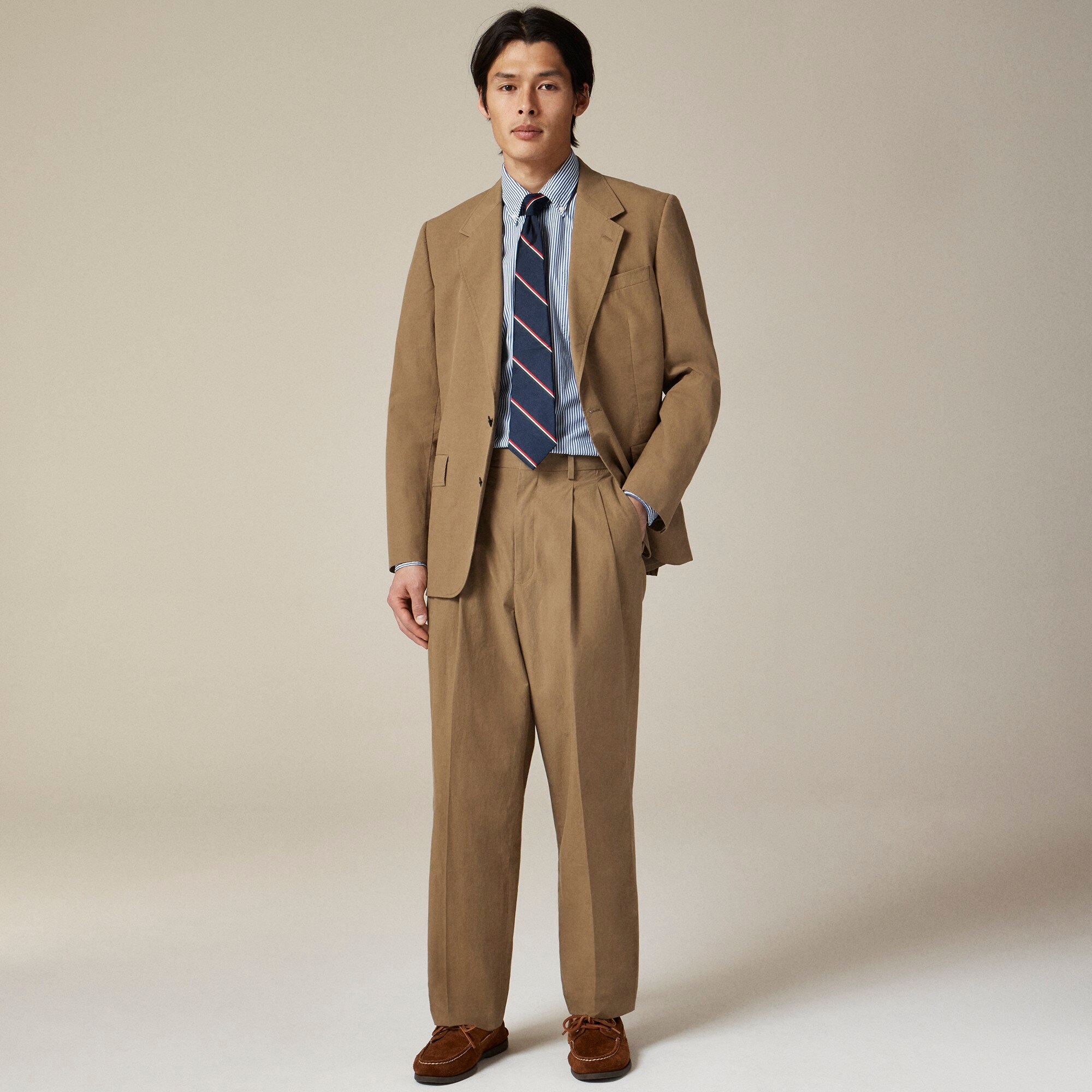 Relaxed-fit suit pant in cotton poplin