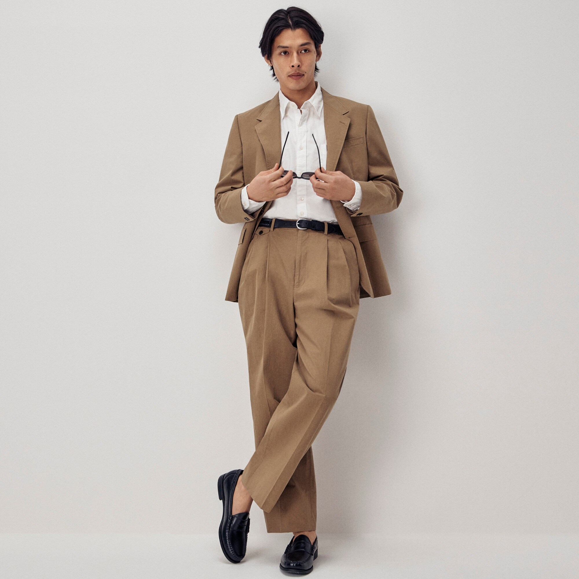 Relaxed-fit suit pant in cotton poplin