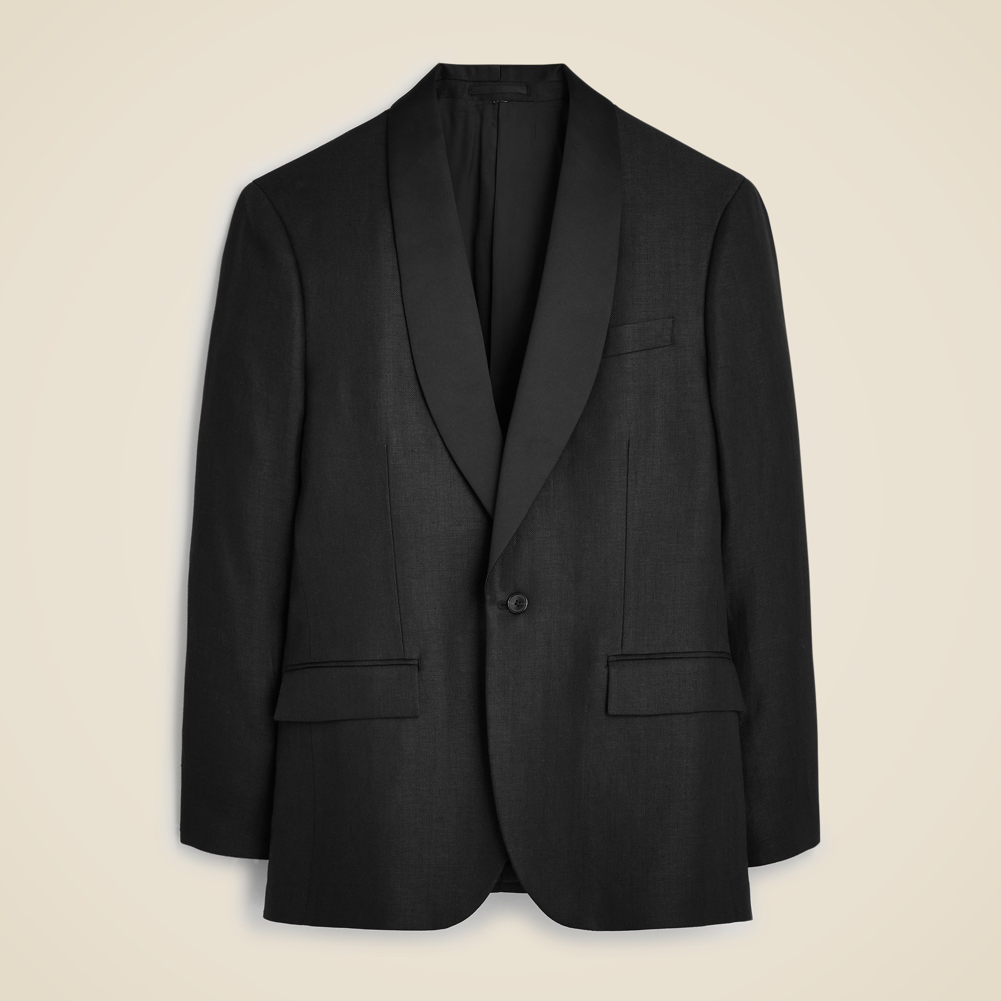 Crosby Classic-fit Shawl-collar Tuxedo Jacket In Linen Herringbone