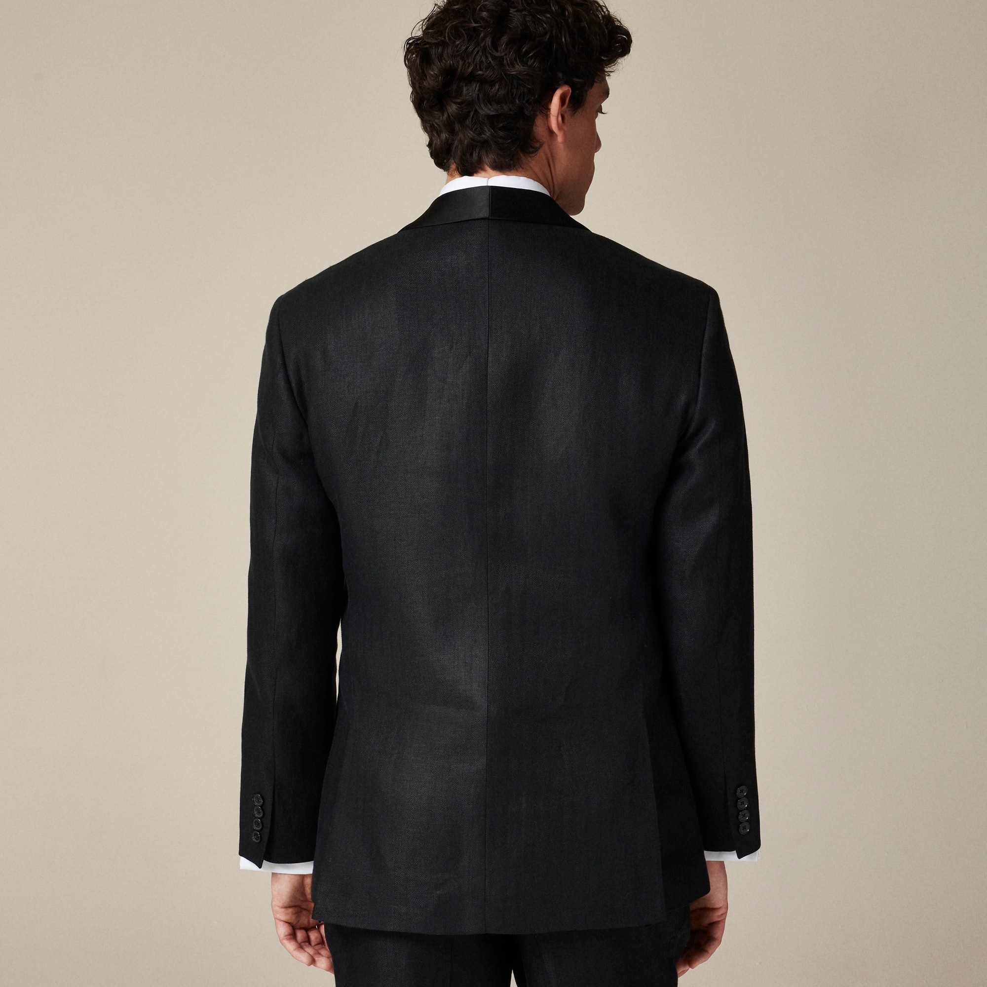 Crosby Classic-fit shawl-collar tuxedo jacket in linen herringbone