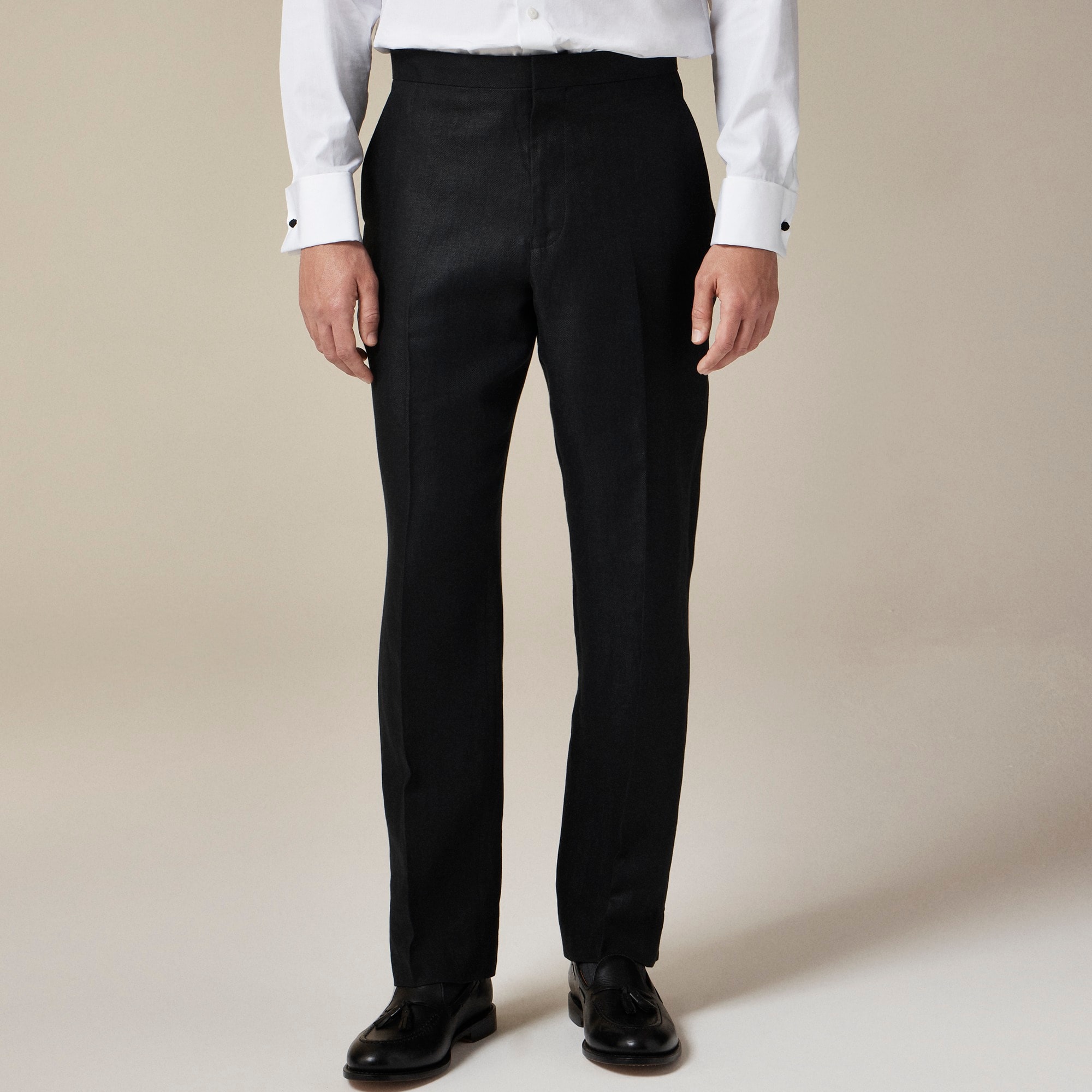  Crosby Classic-fit tuxedo pant in linen herringbone