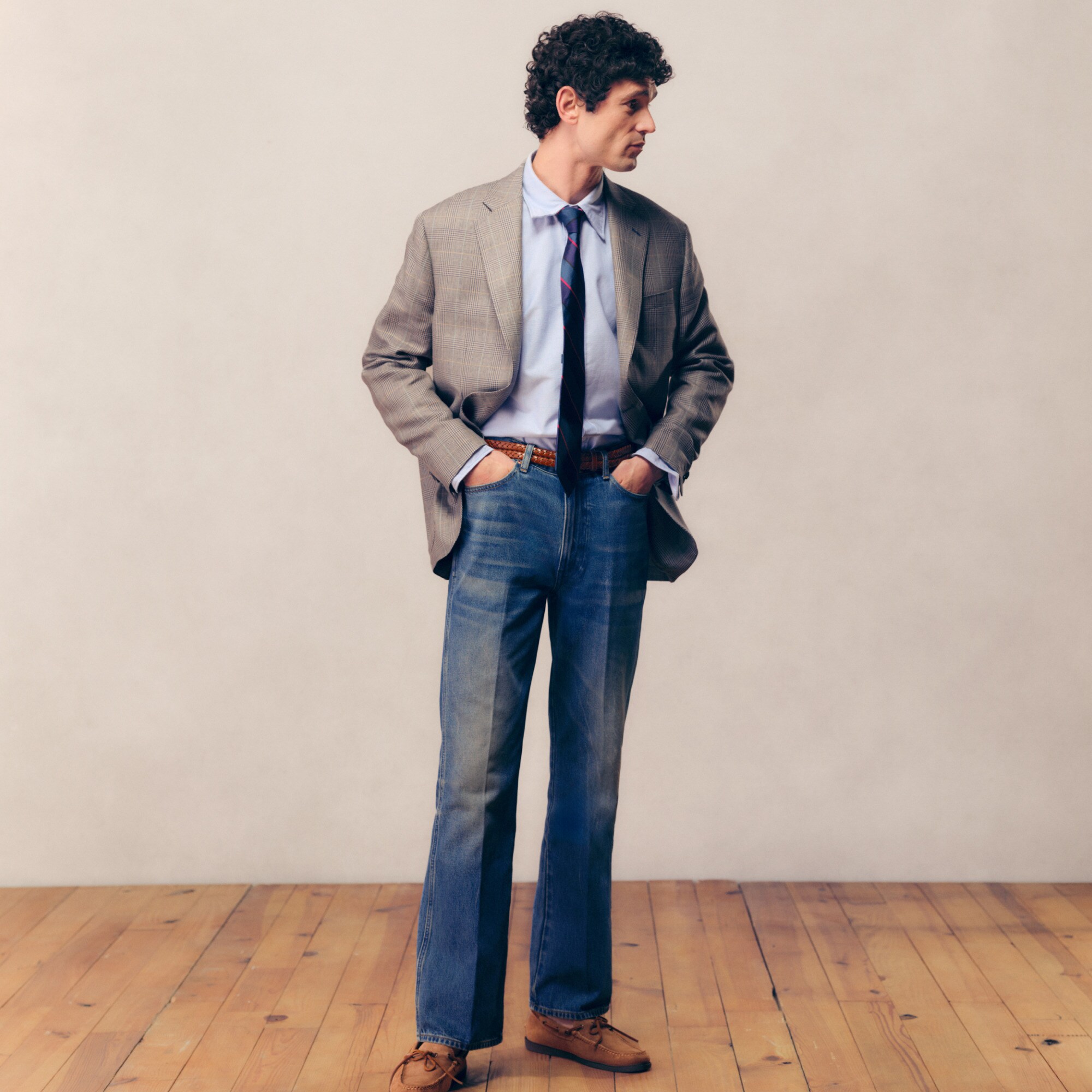 Blazer in English wool-linen blend