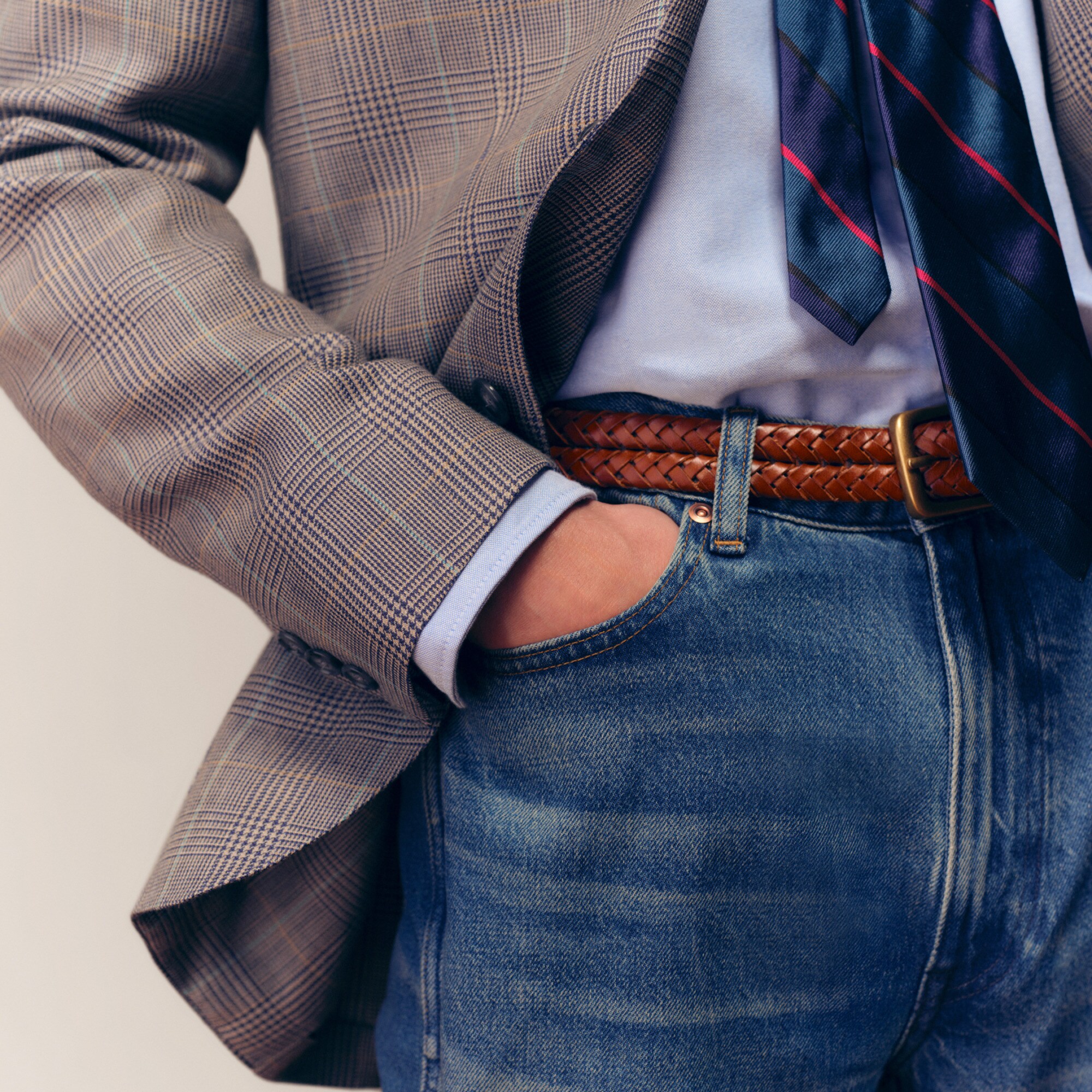 Blazer in English wool-linen blend