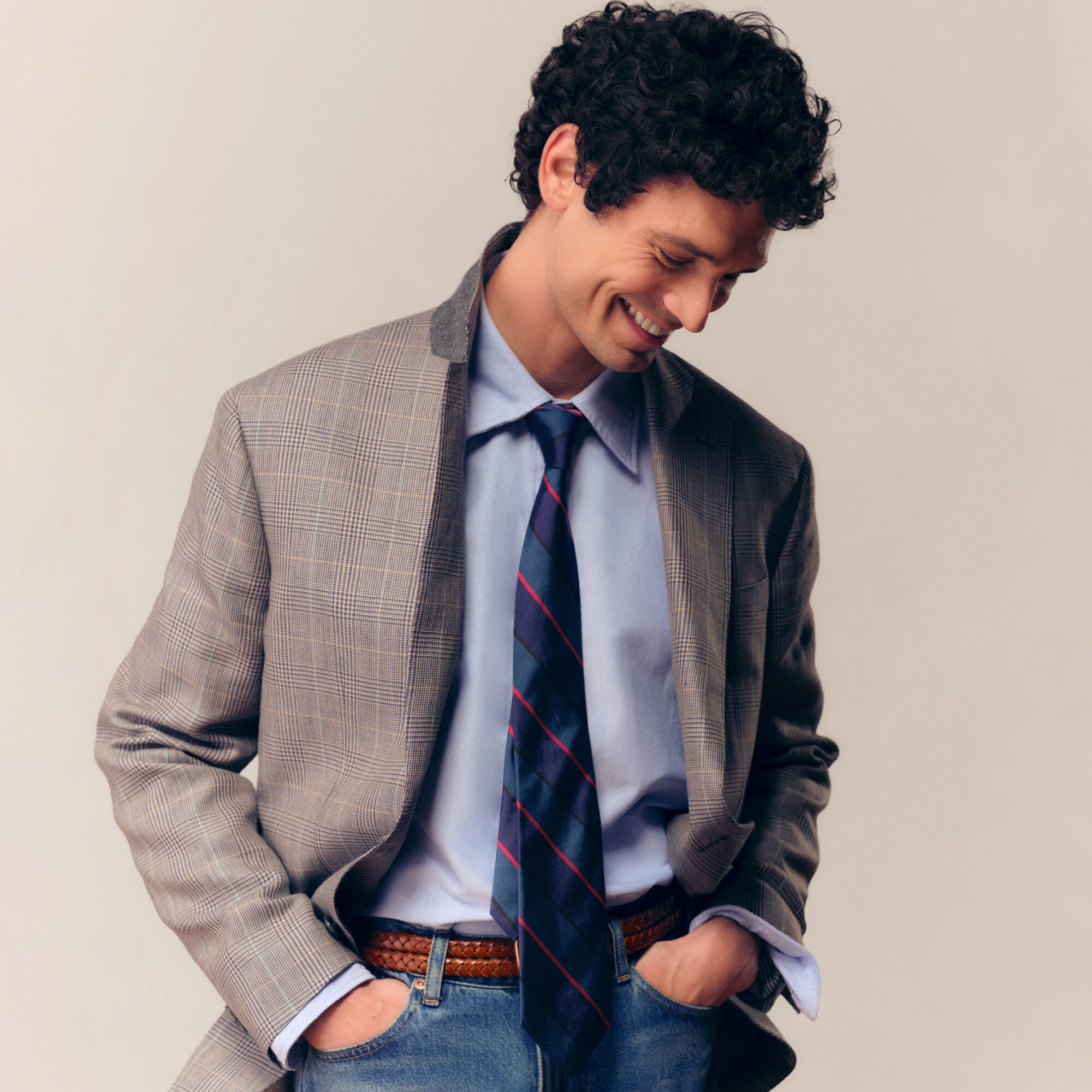 Blazer in English wool-linen blend