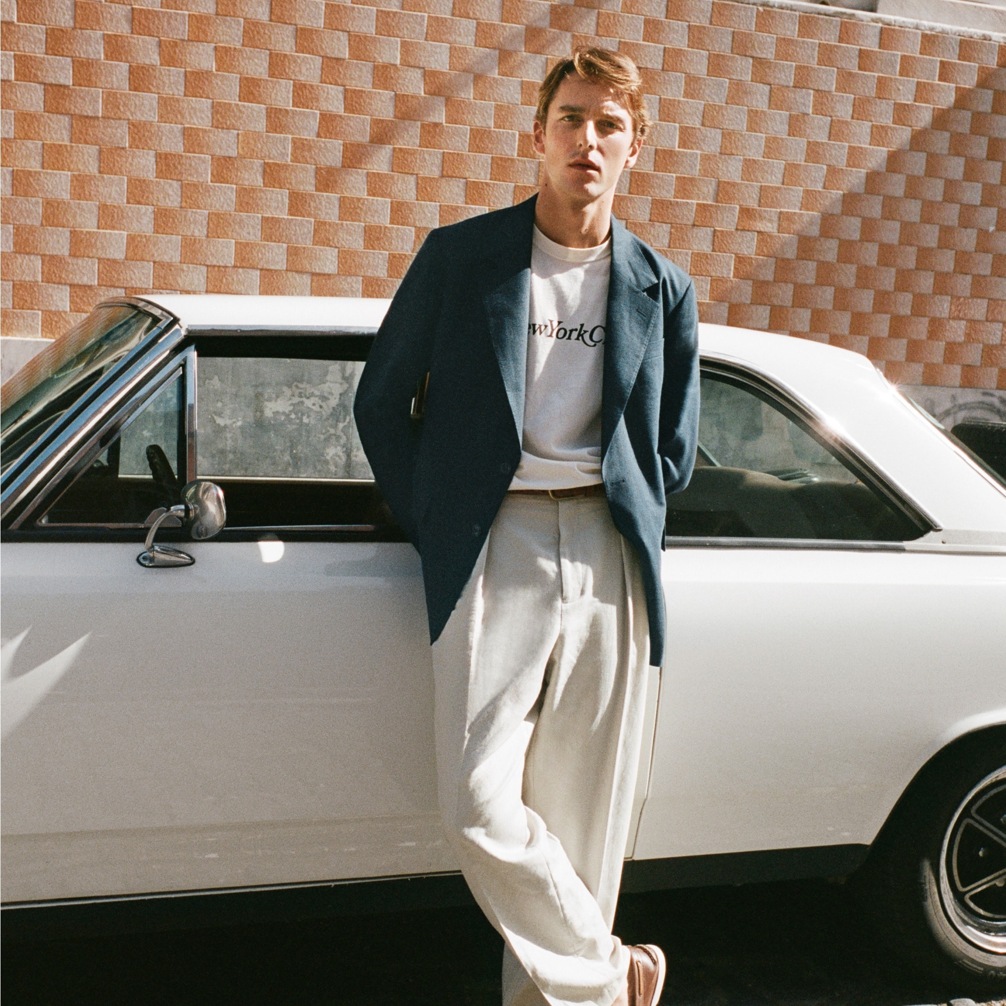 Crosby Classic-fit blazer in Italian linen-cotton blend