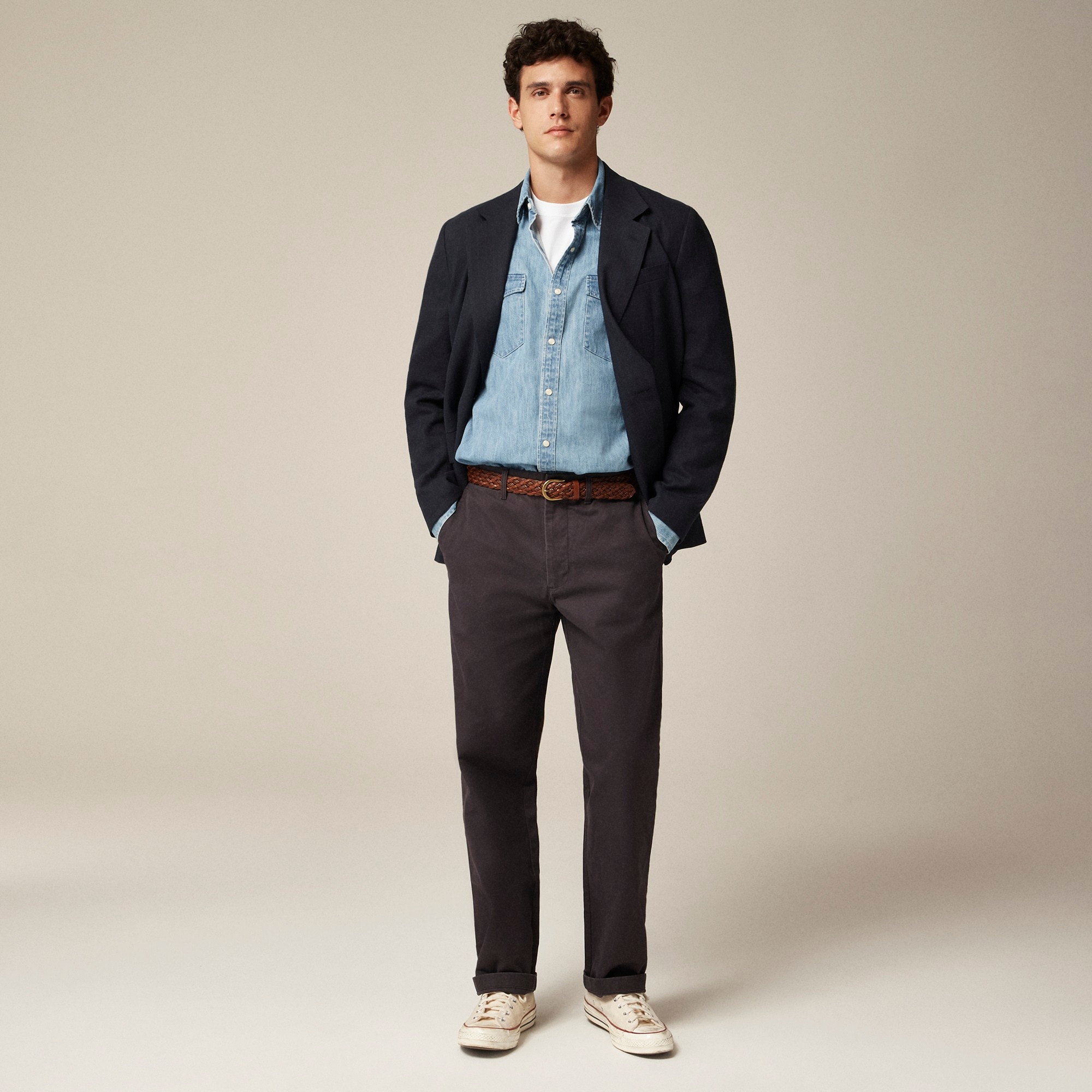 mens Crosby Classic-fit blazer in Italian linen-cotton blend
