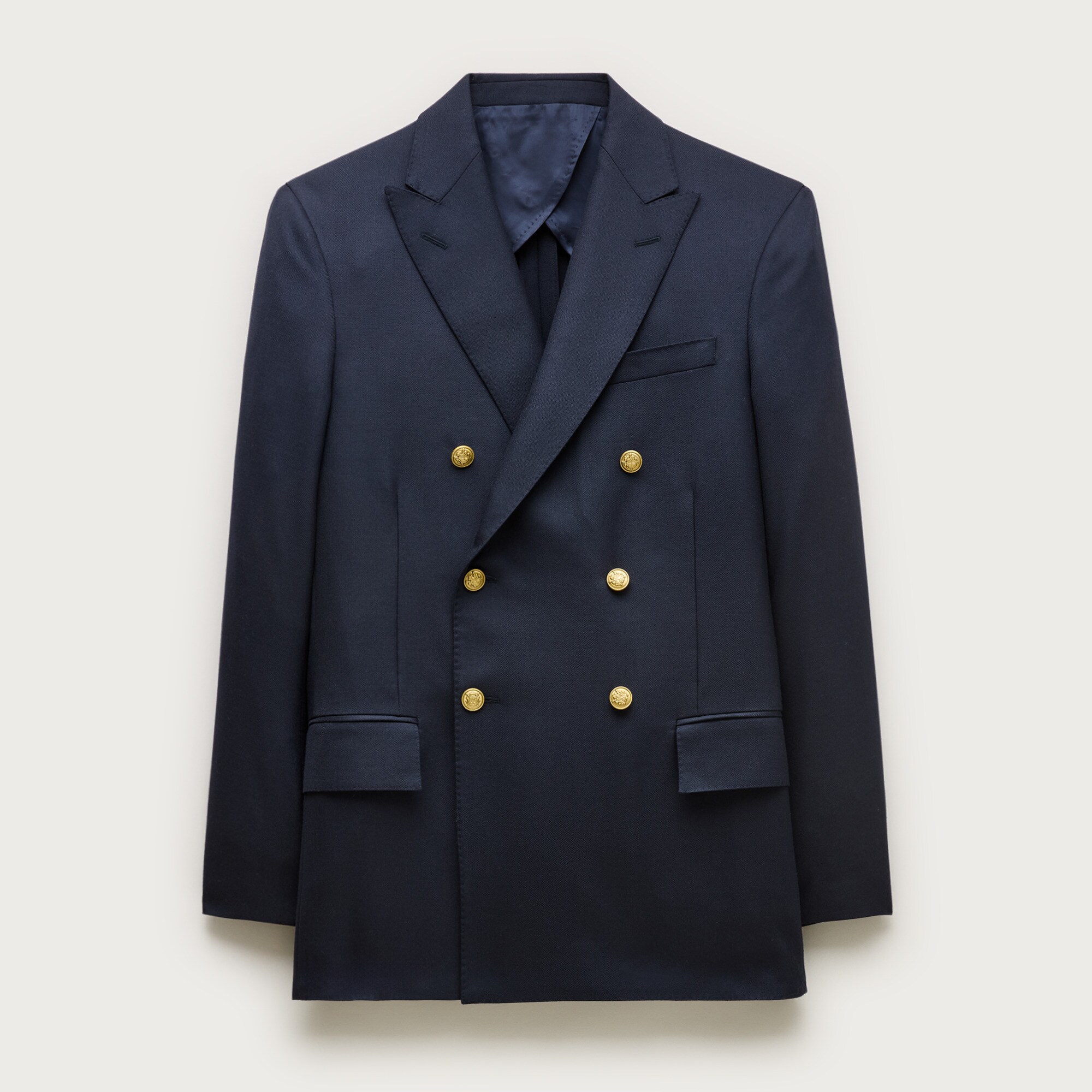 Double-breasted captain's blazer in English wool