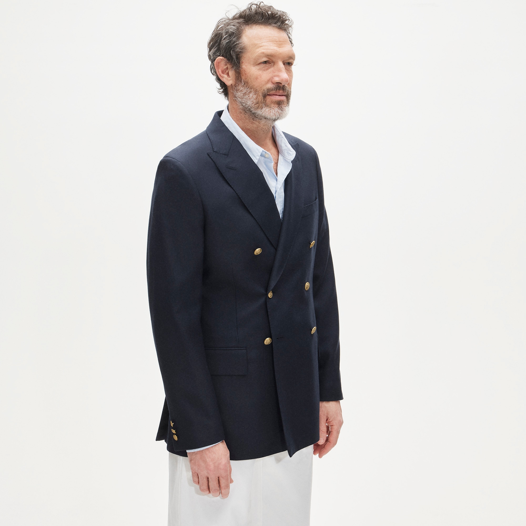 Double-breasted captain's blazer in English wool
