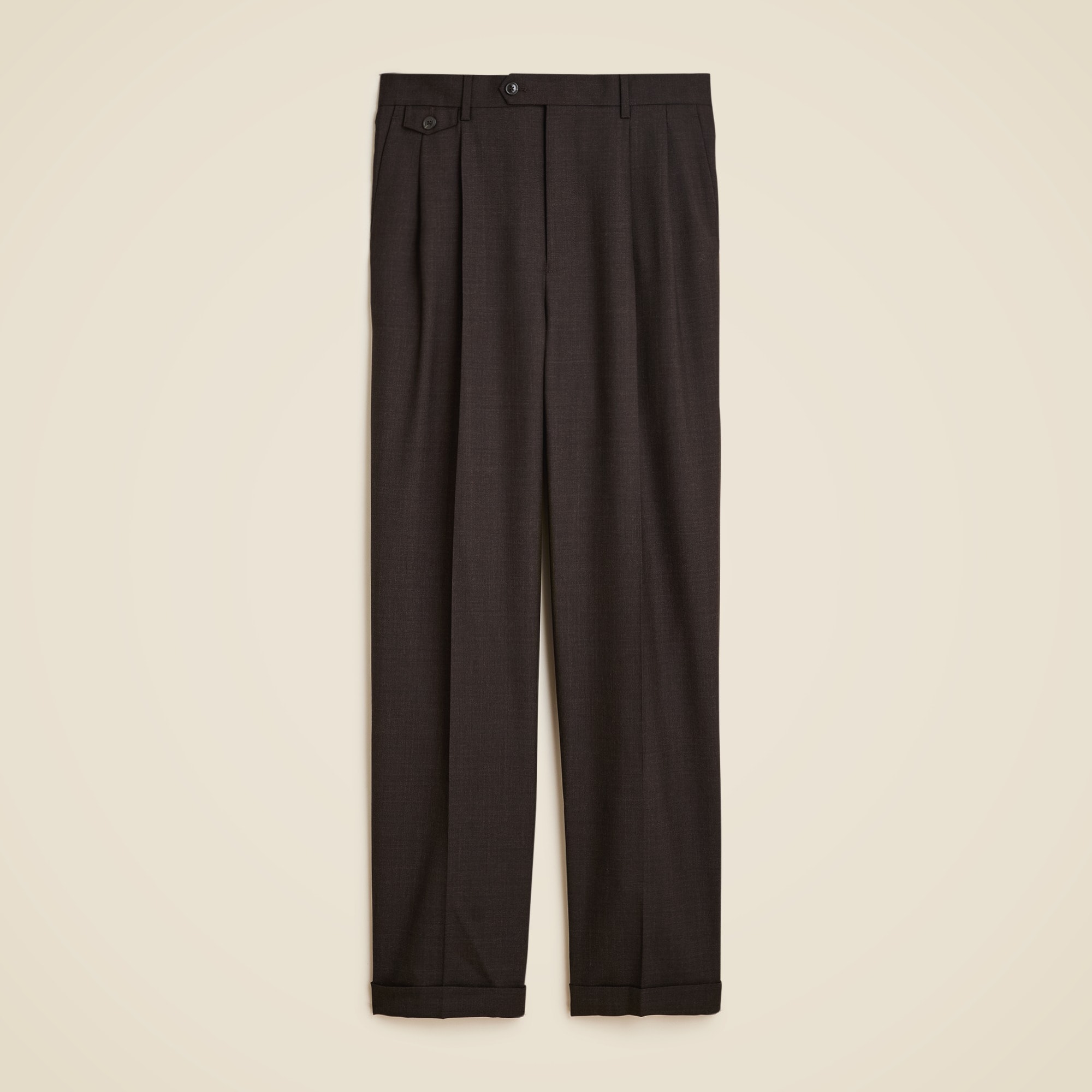 mens Relaxed-fit double-pleated trouser in Italian tropical wool