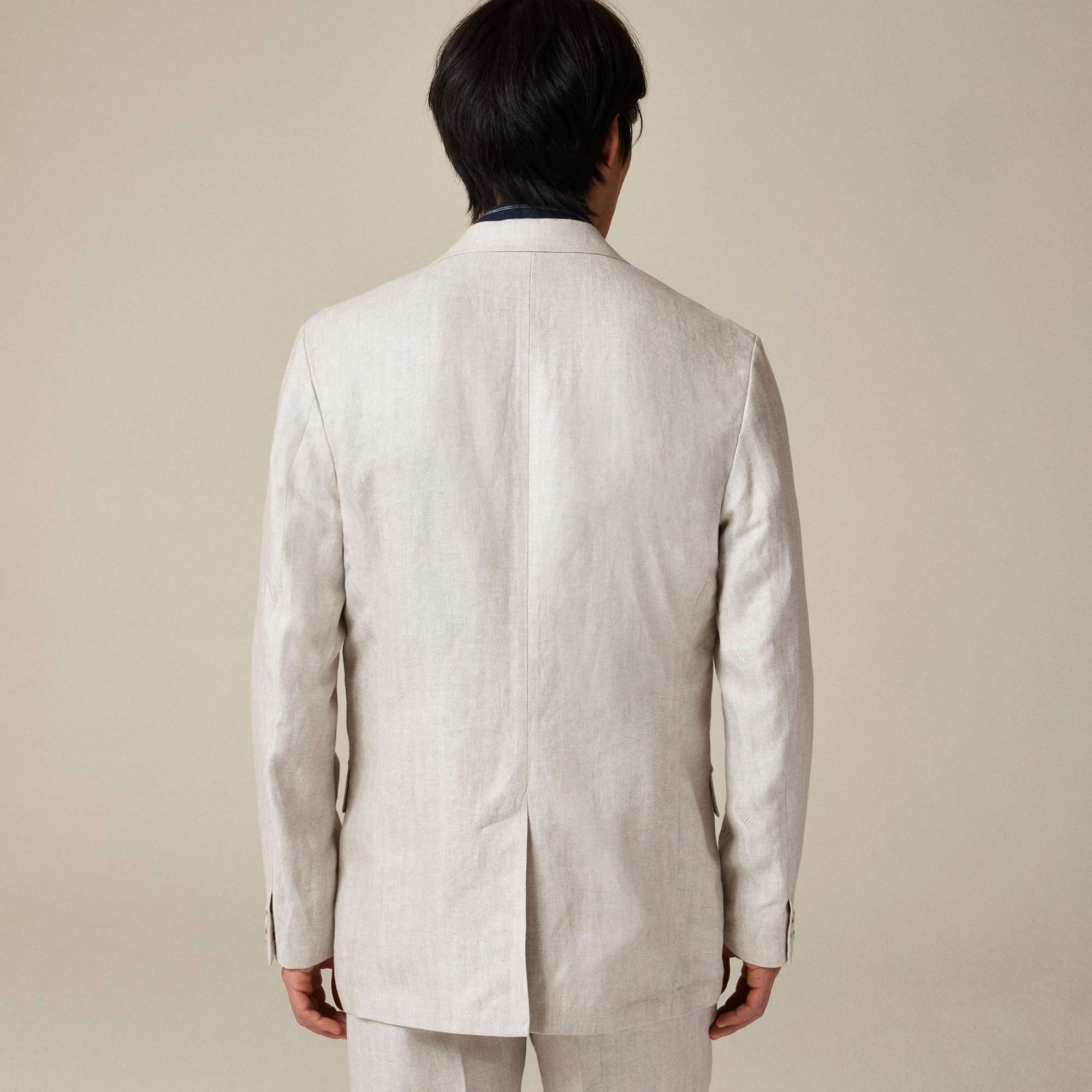 Crosby Classic-fit suit jacket in linen herringbone