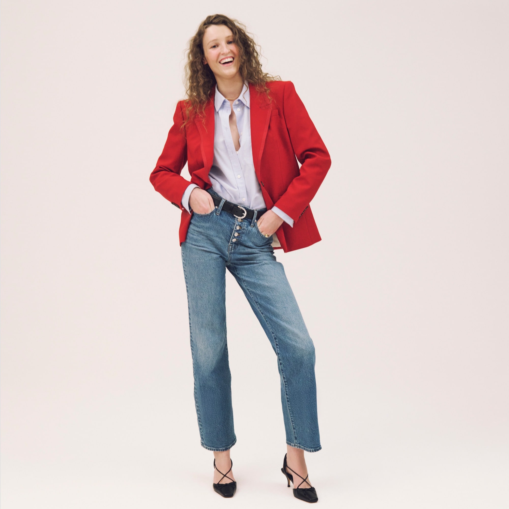 Slim-wide jean with button-fly