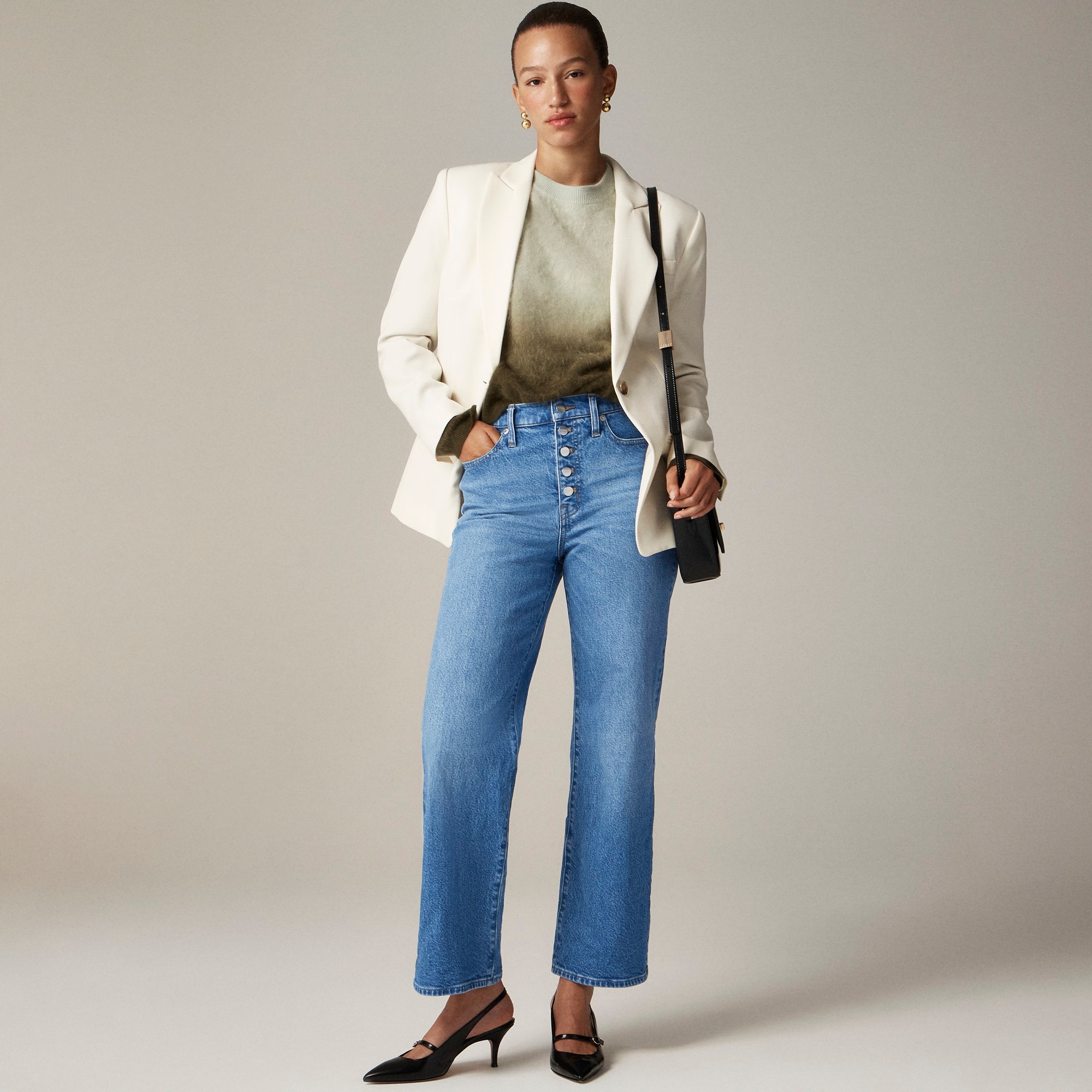 Slim-wide jean with button-fly