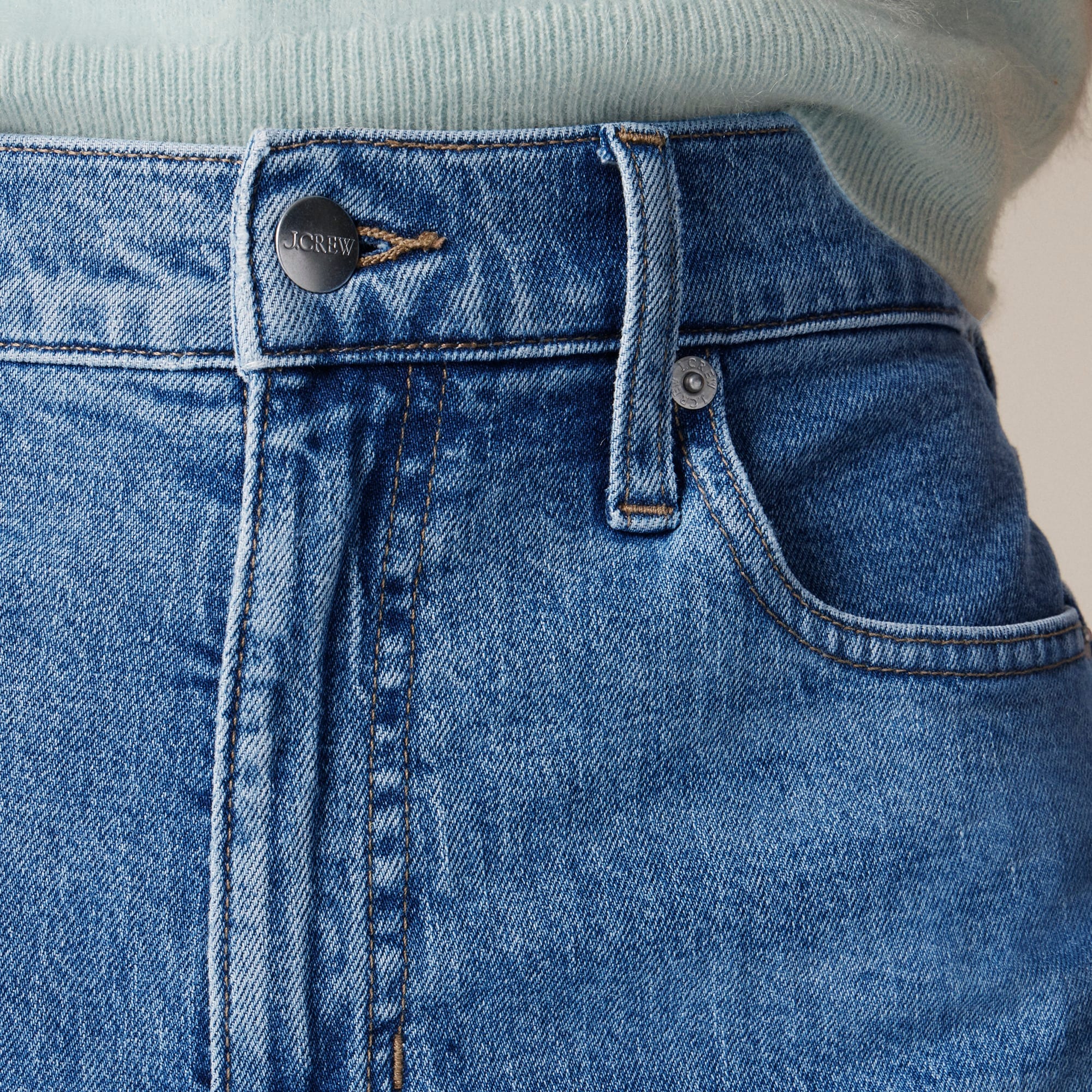 Petite high-rise denim trouser jean