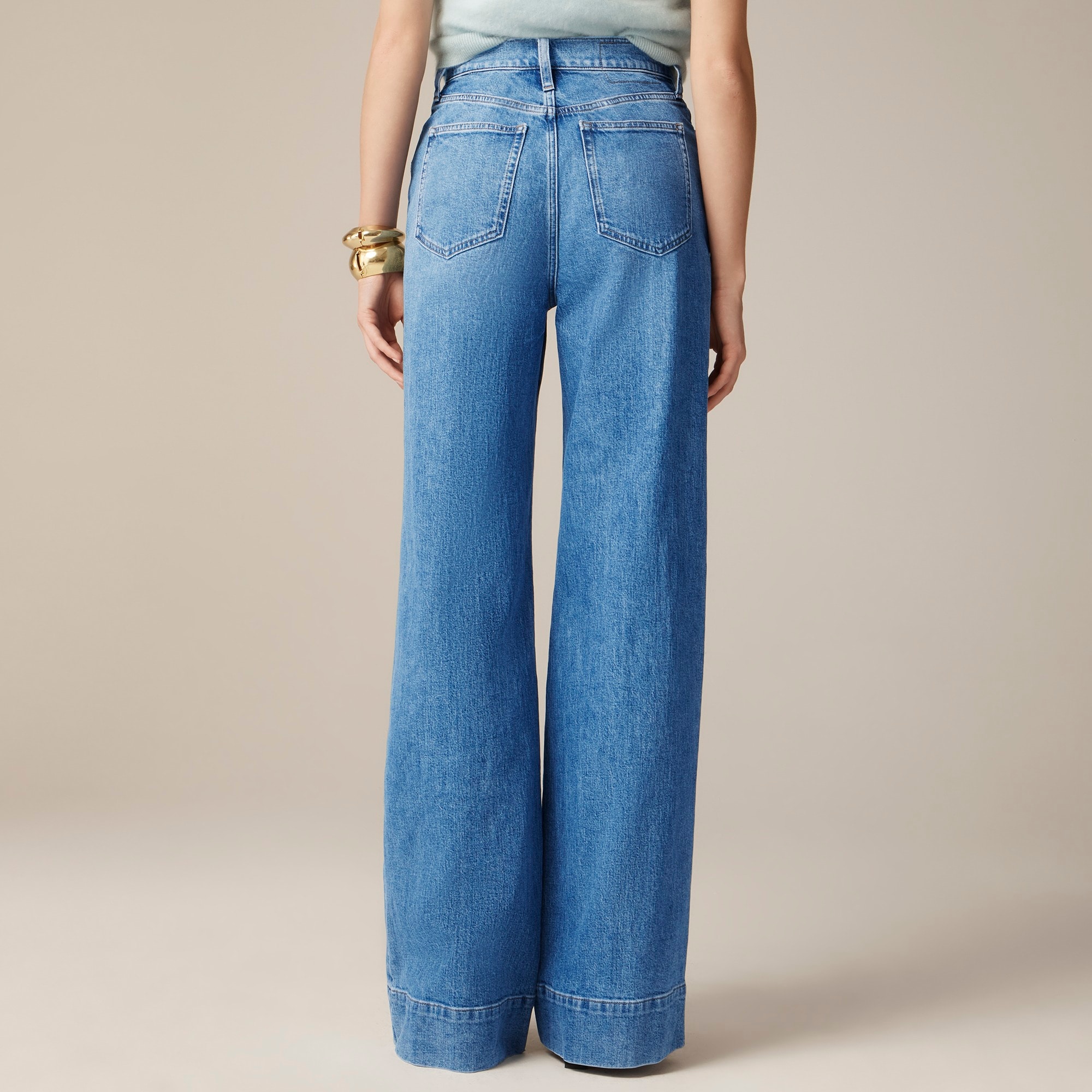 Petite high-rise denim trouser jean