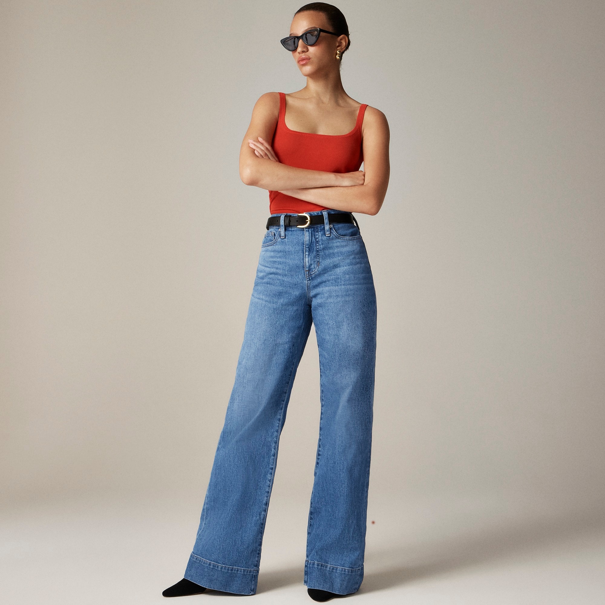 Curvy denim trouser jean