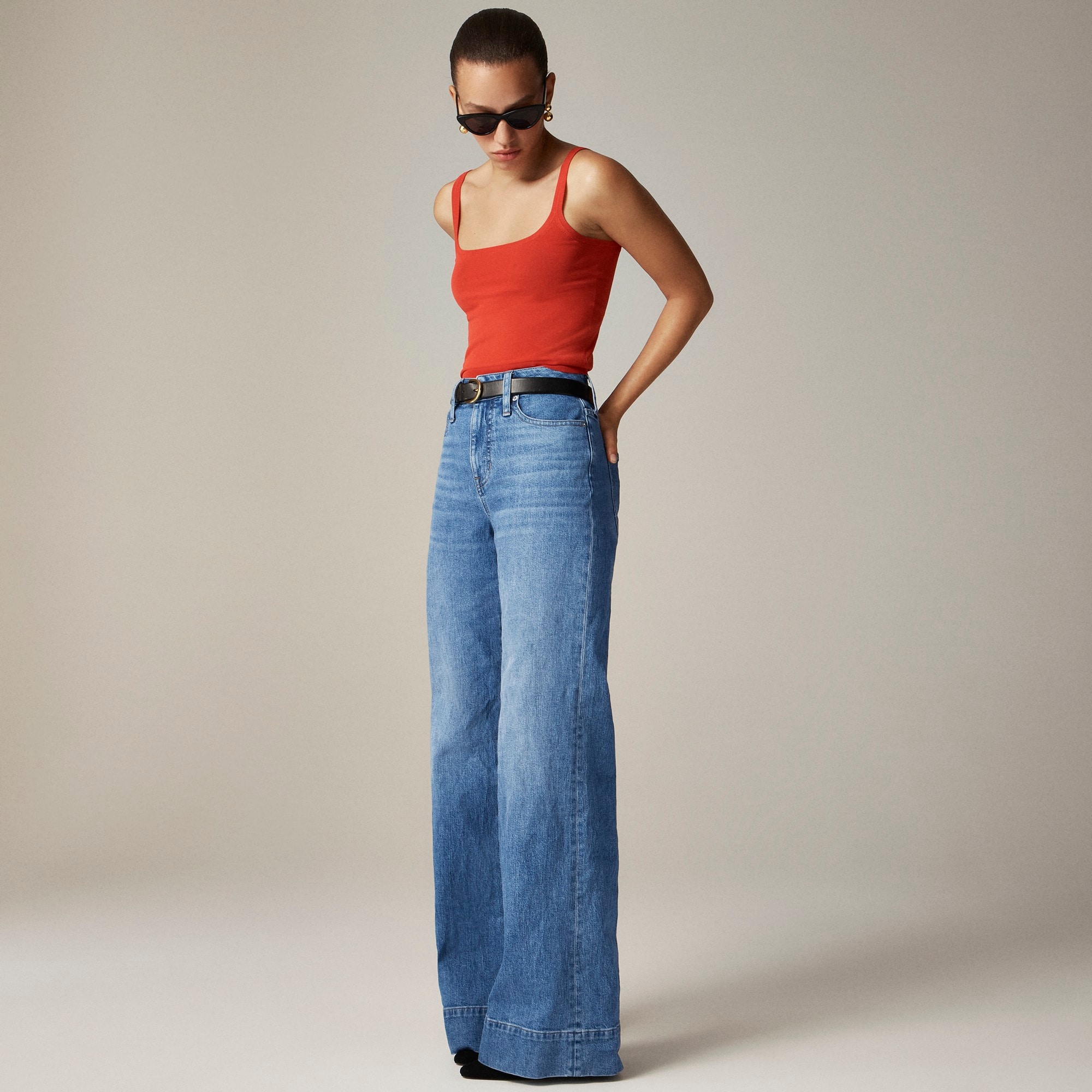 Curvy denim trouser jean