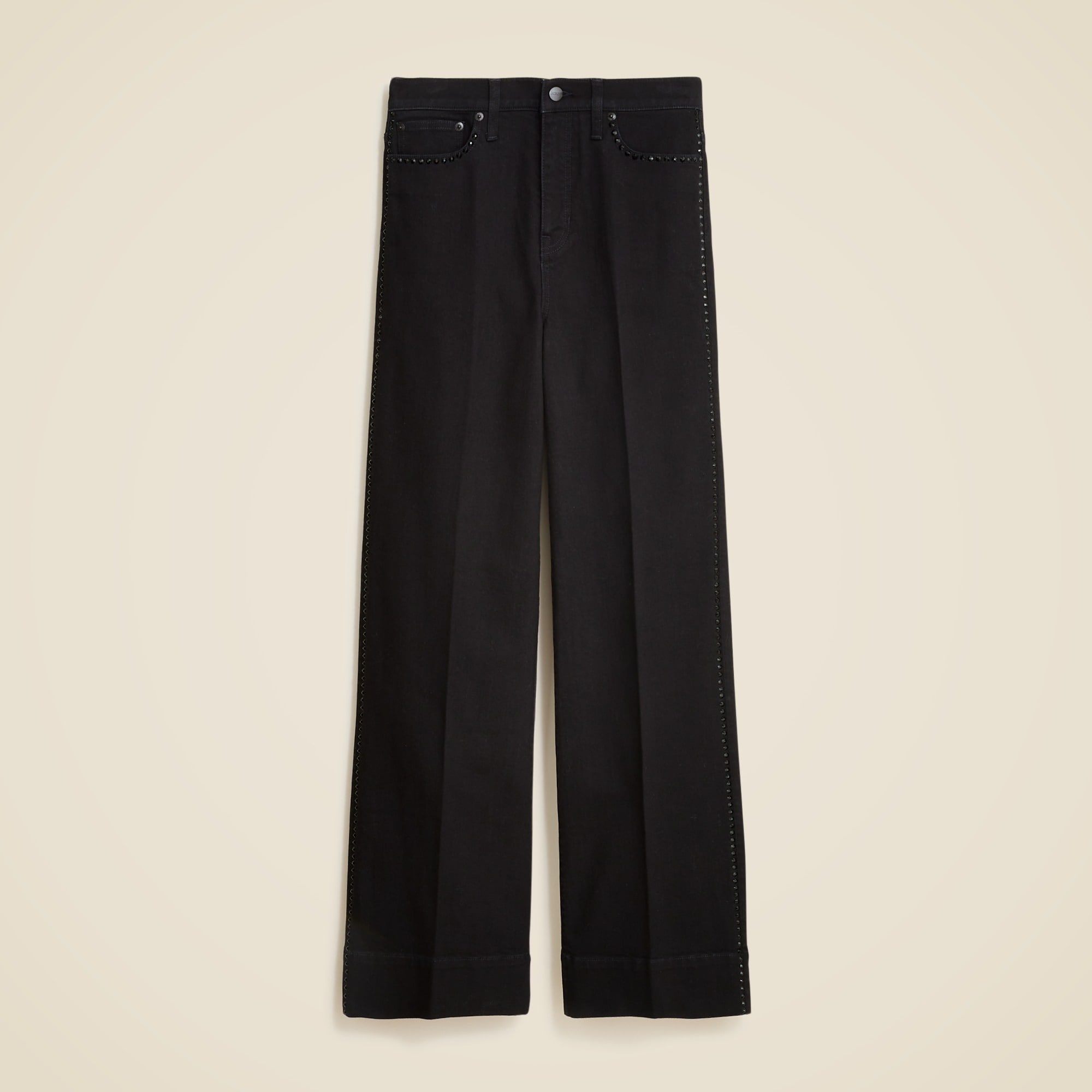 Embellished denim trouser