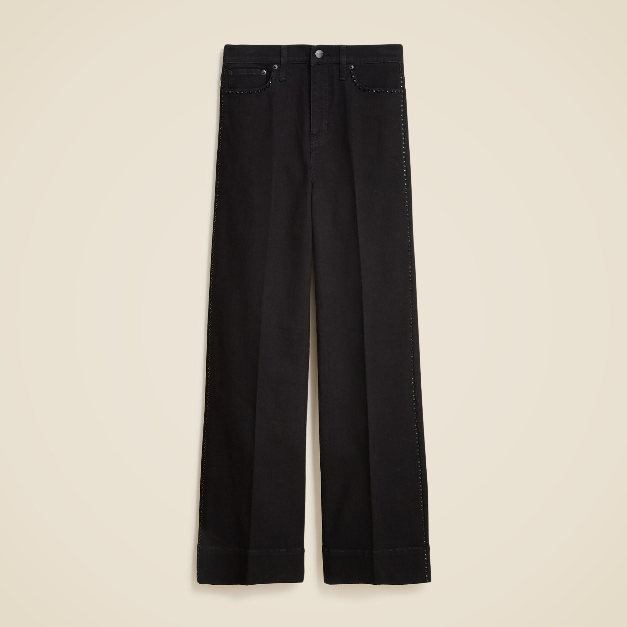 Embellished denim trouser