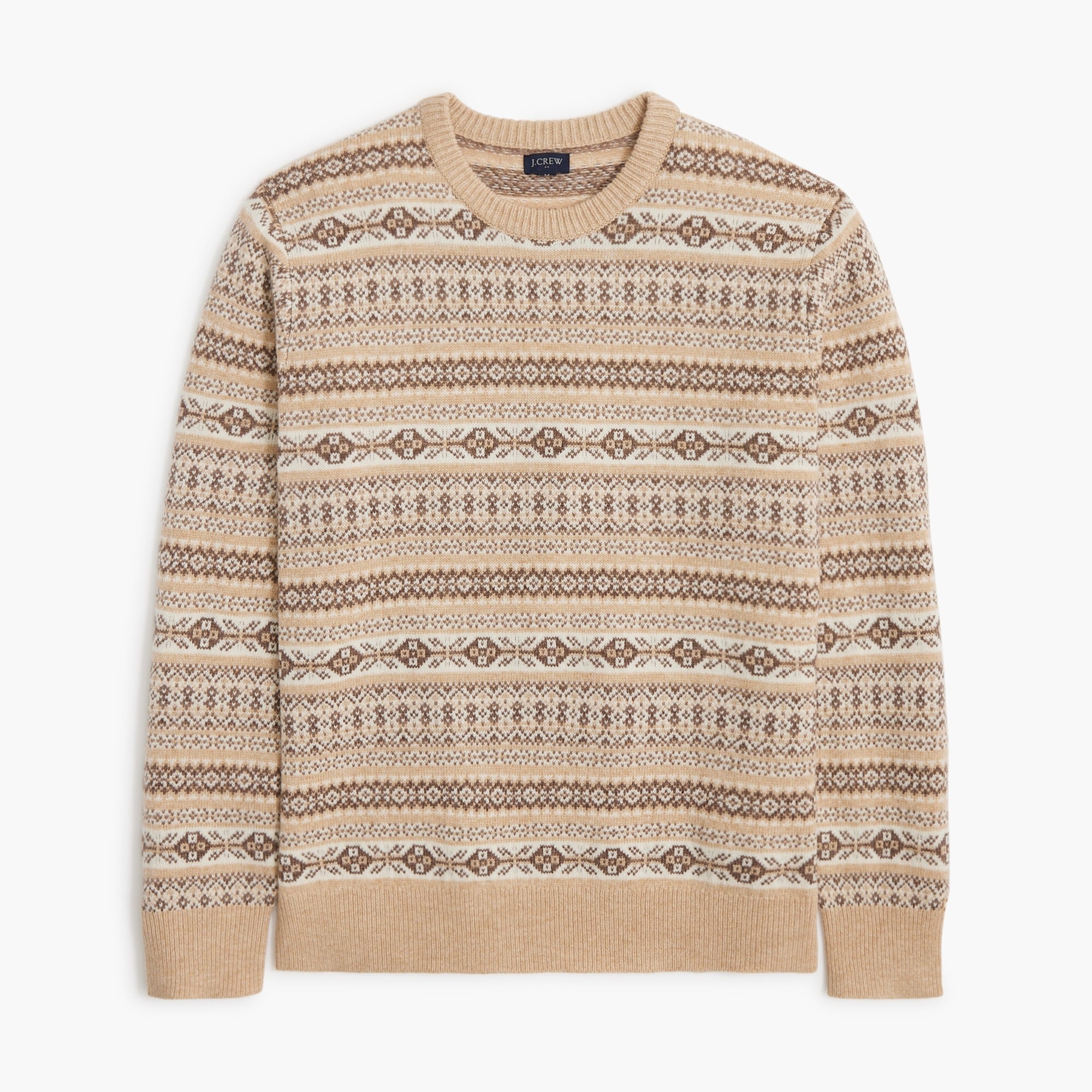 Supersoft Lambswool-blend Fair Isle Crewneck Sweater For Men | Factory