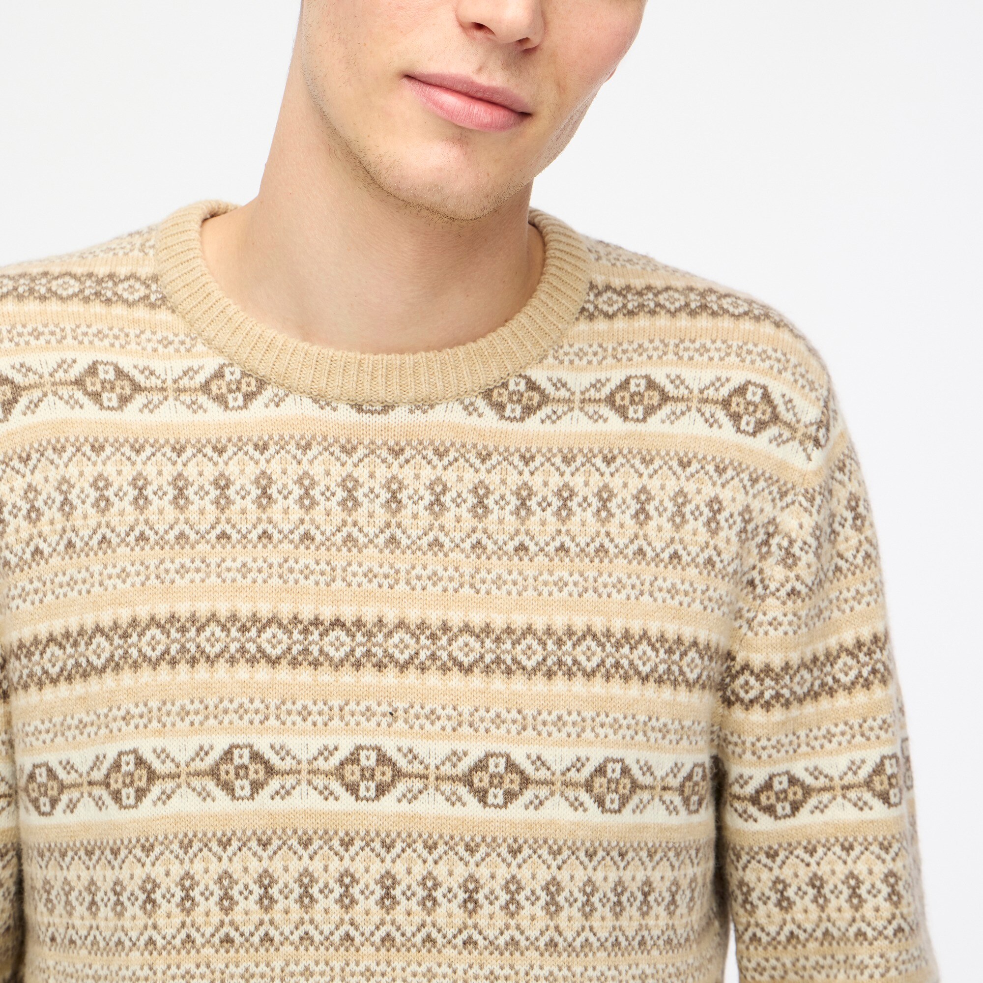 Supersoft lambswool-blend Fair Isle crewneck sweater