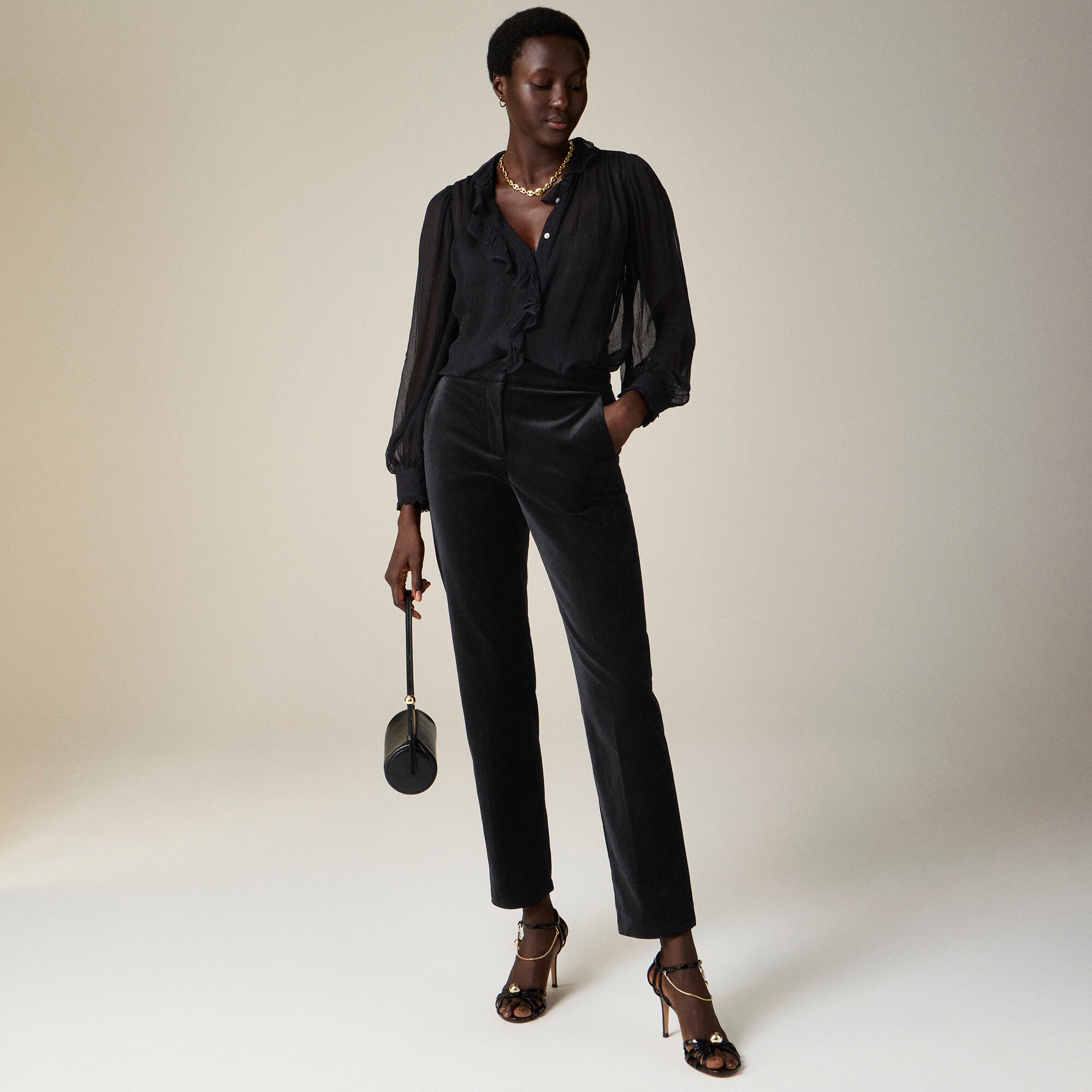Kate slim-fit pant in velvet