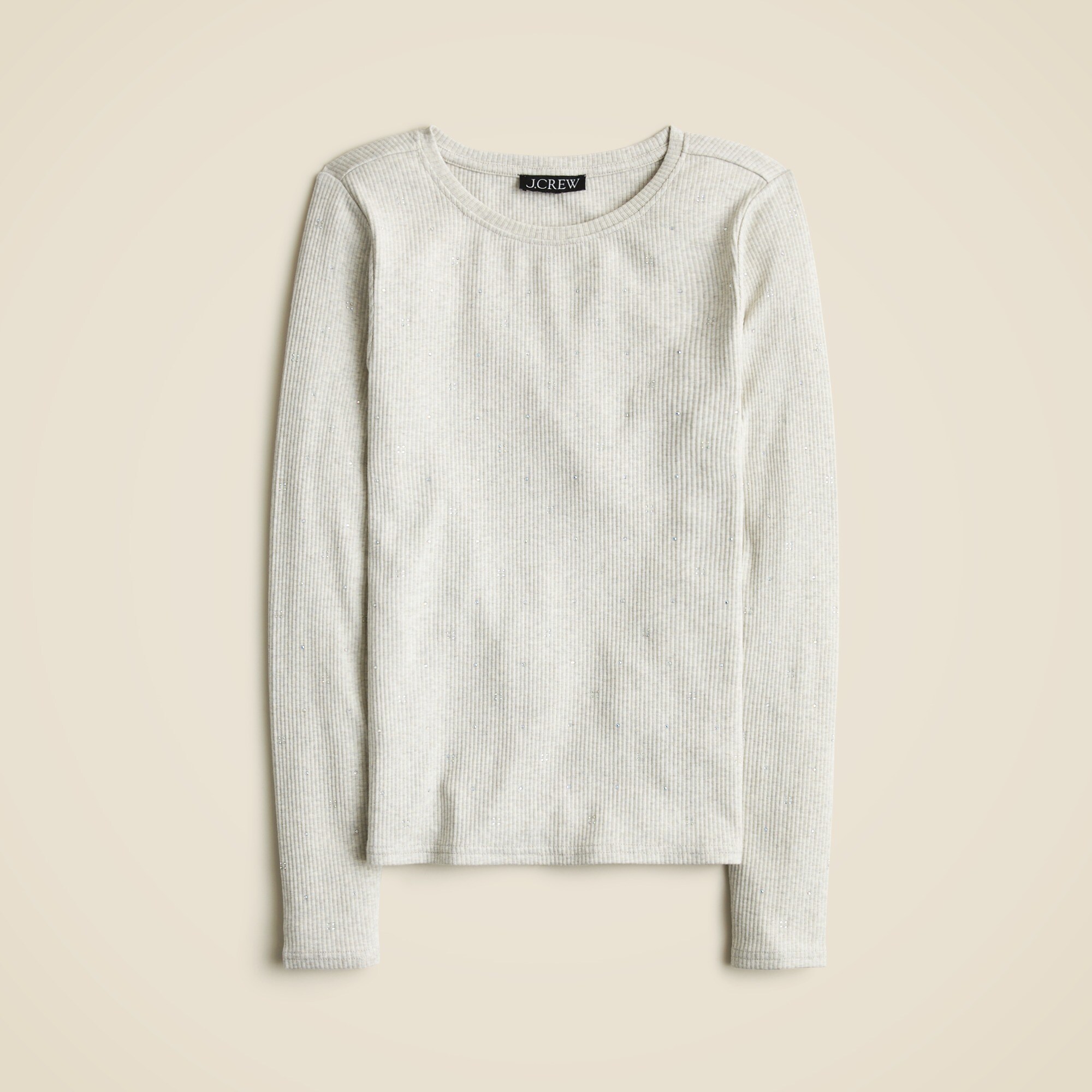 Vintage rib long-sleeve T-shirt with embellishments