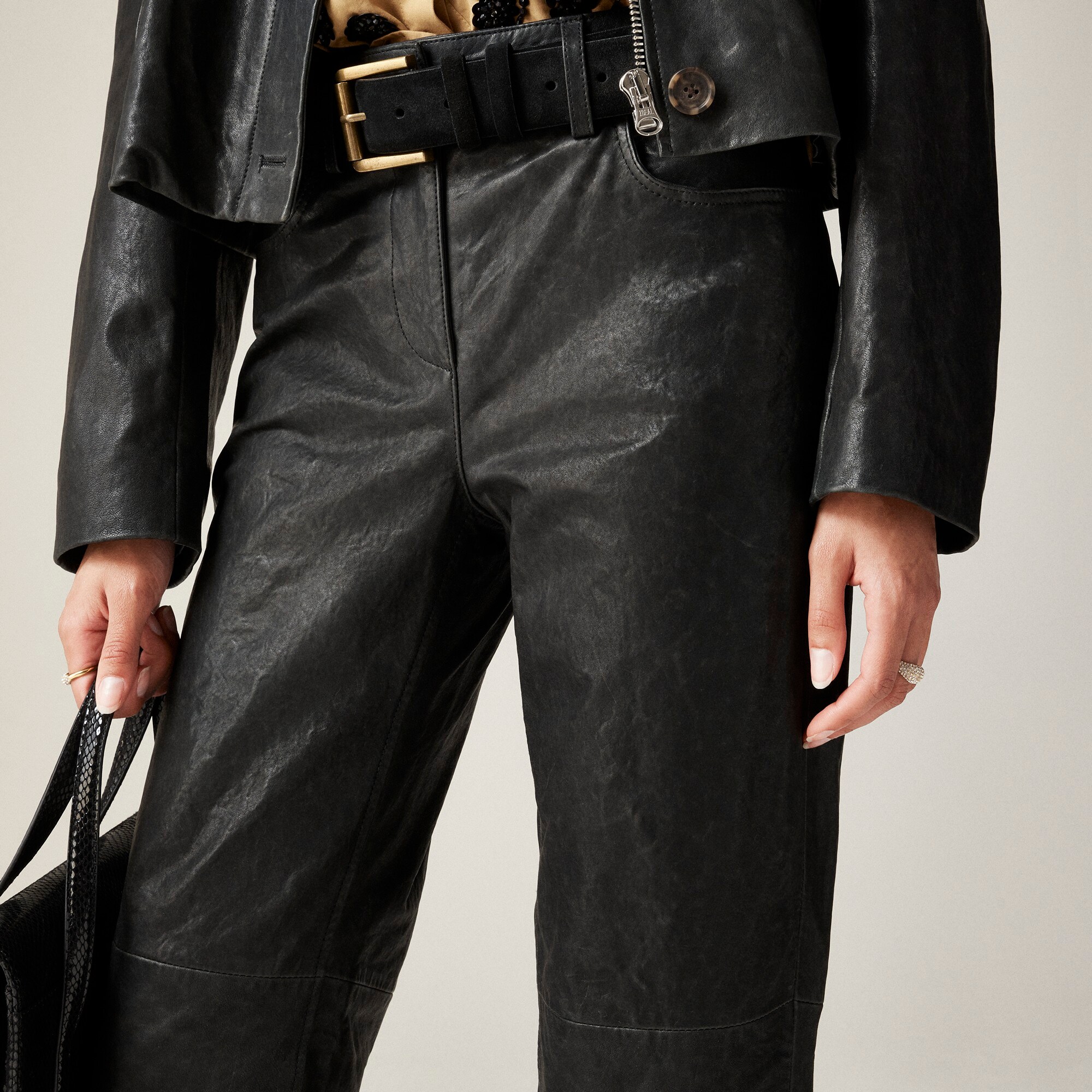 Collection straight-leg leather pant - image 3