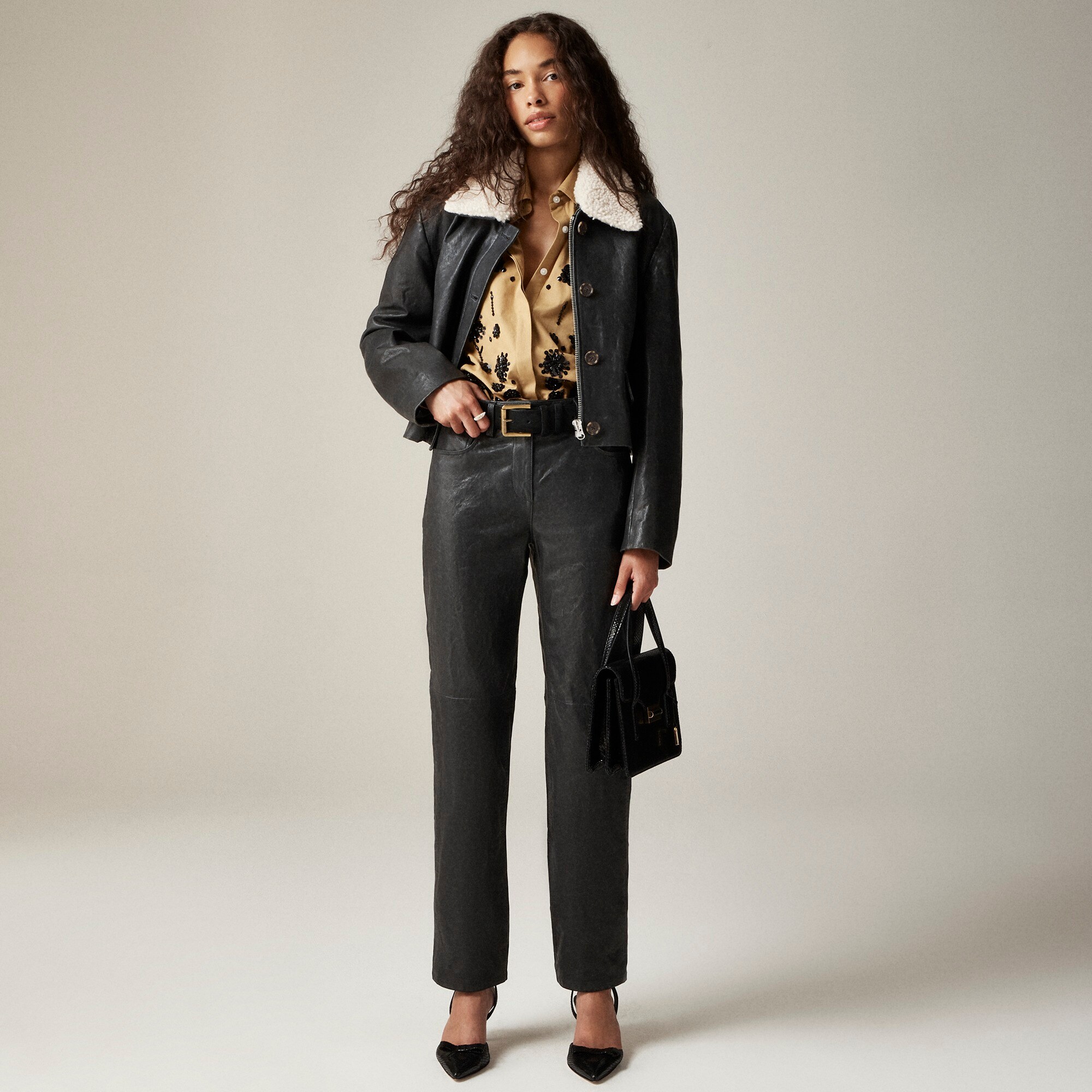 Collection straight-leg leather pant - image 2
