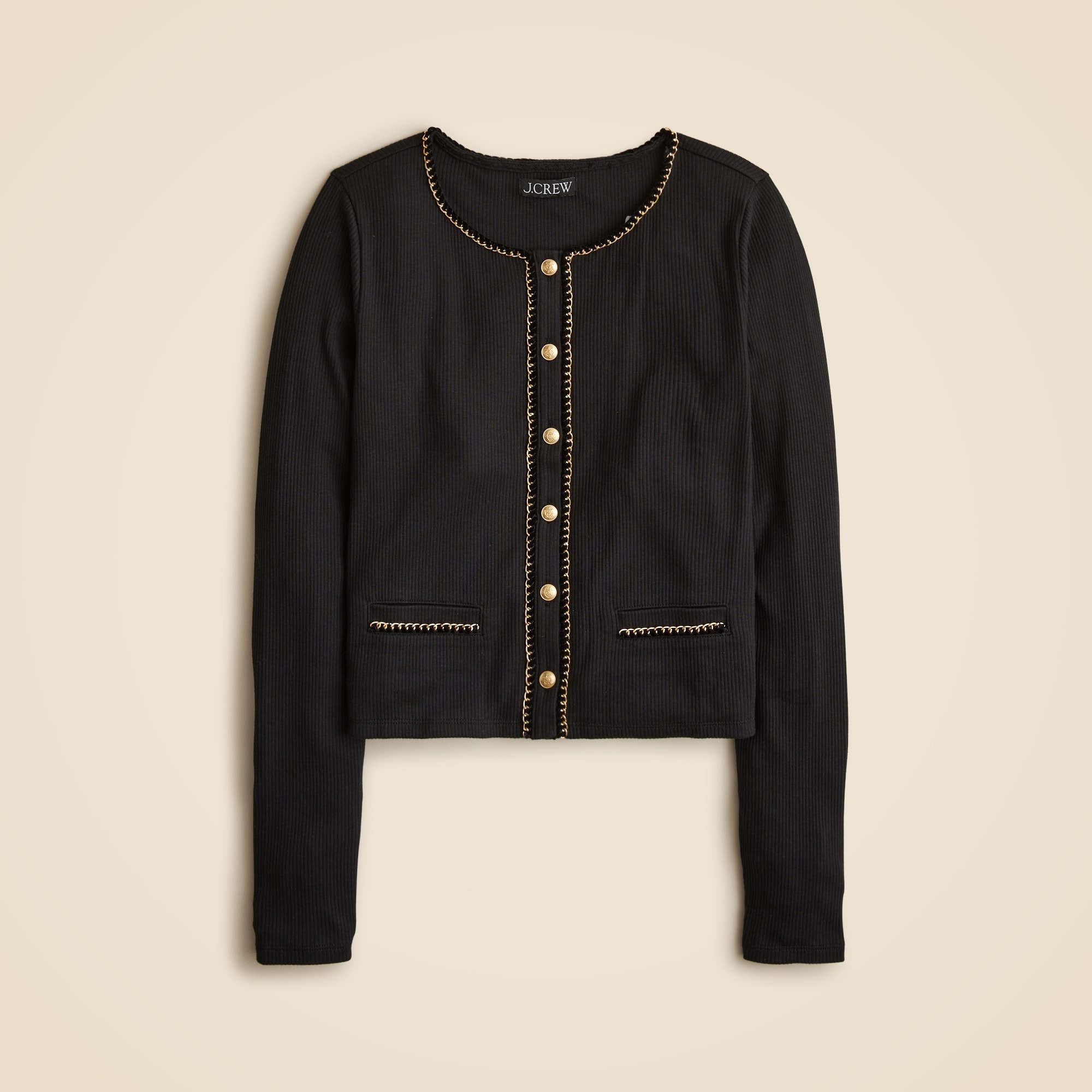 Vintage rib lady jacket with chain trim from J.Crew - $79.99