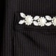 Vintage rib lady jacket with pearl trim BLACK vintage rib lady jacket with pearl trim for women