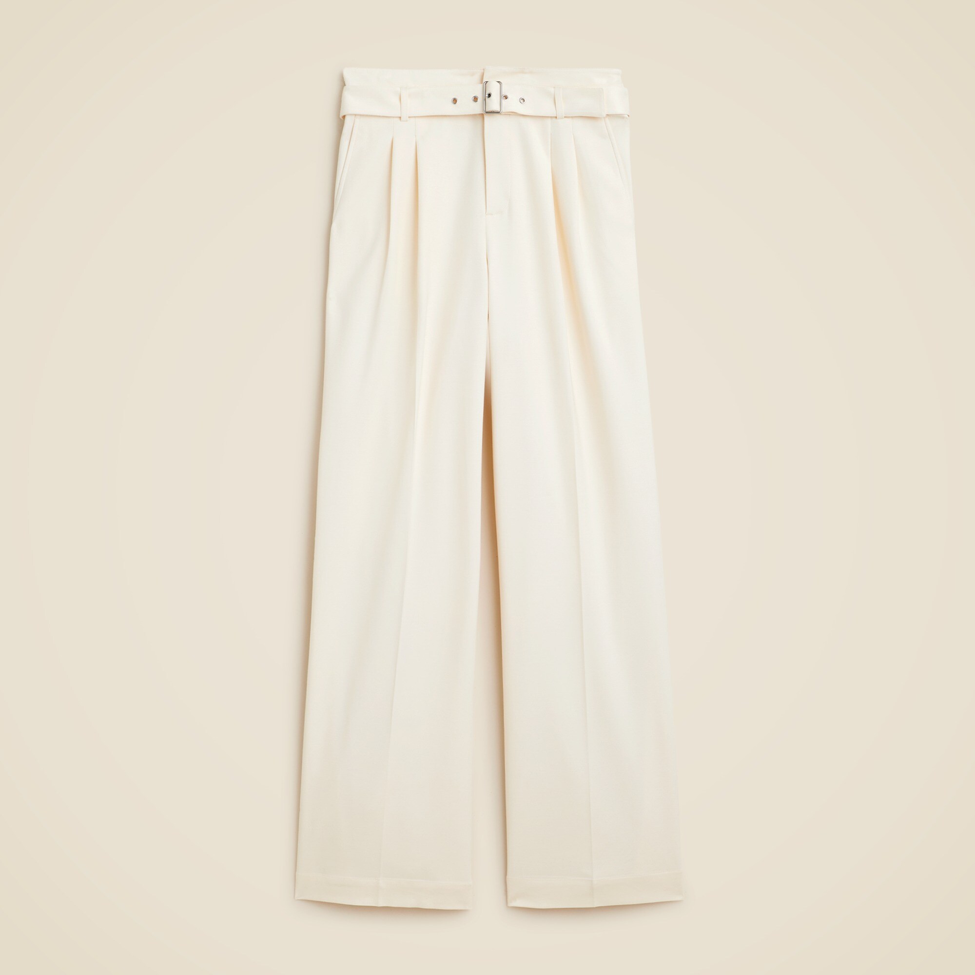 Belted wide-leg trouser in city twill