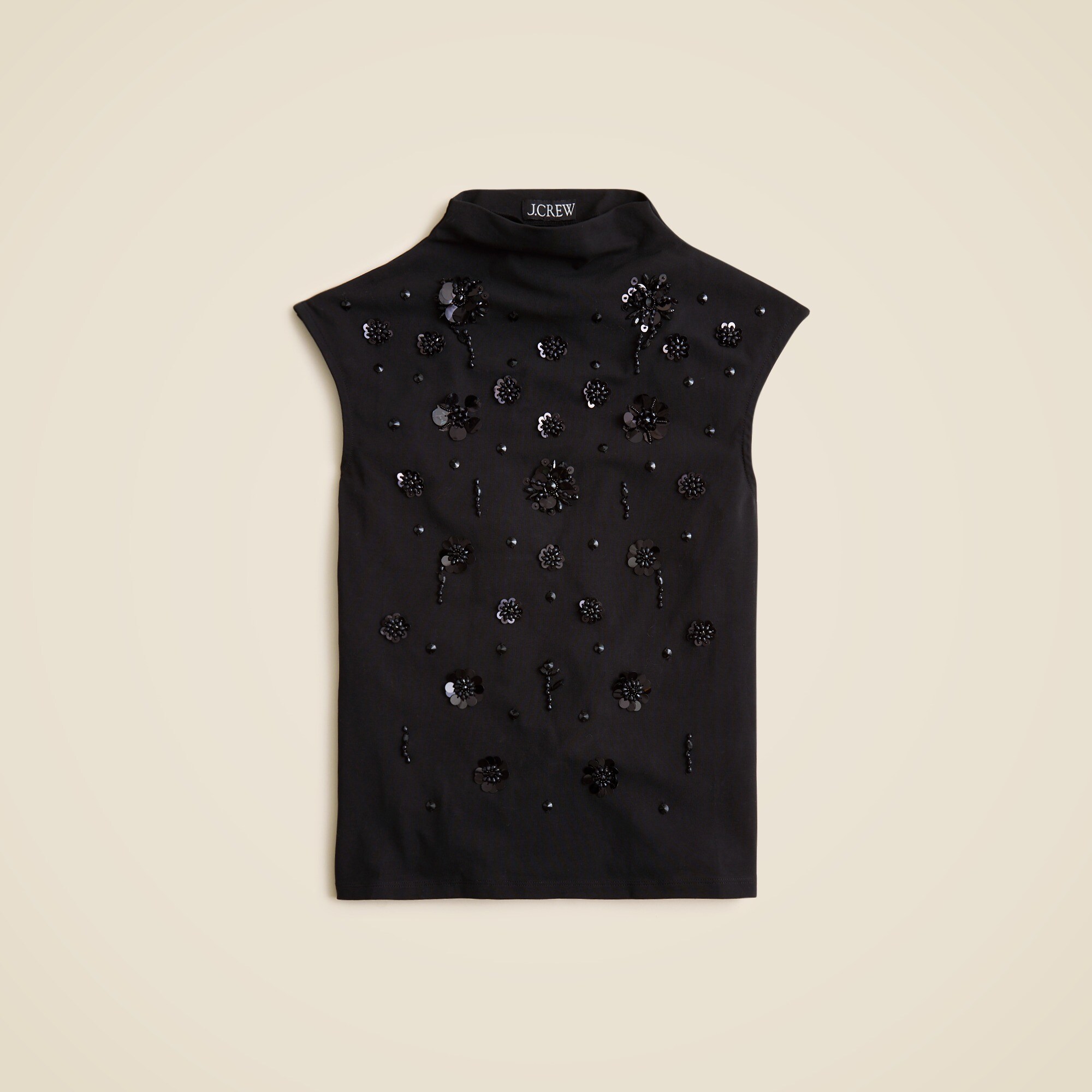 J.Crew: Stretch Cotton-blend Mockneck With Floral