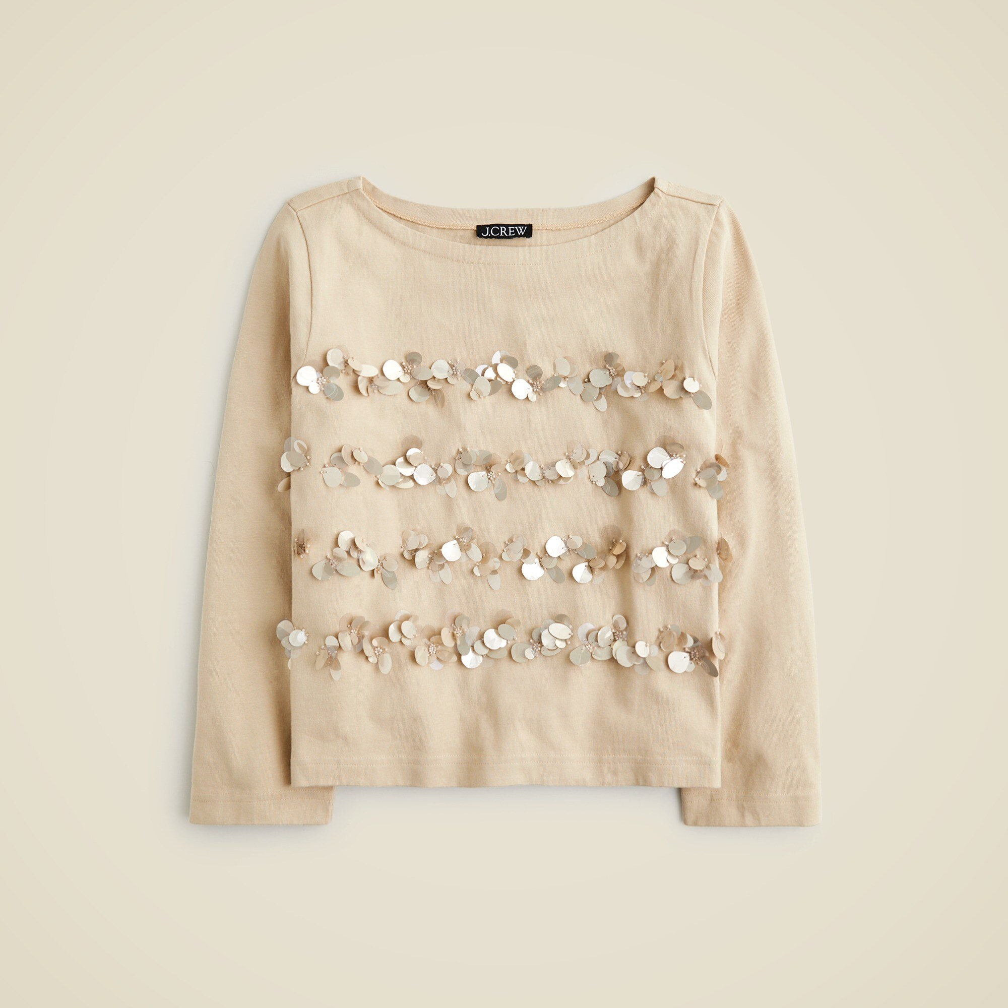 Mariner jersey long-sleeve T-shirt with floral embellishment