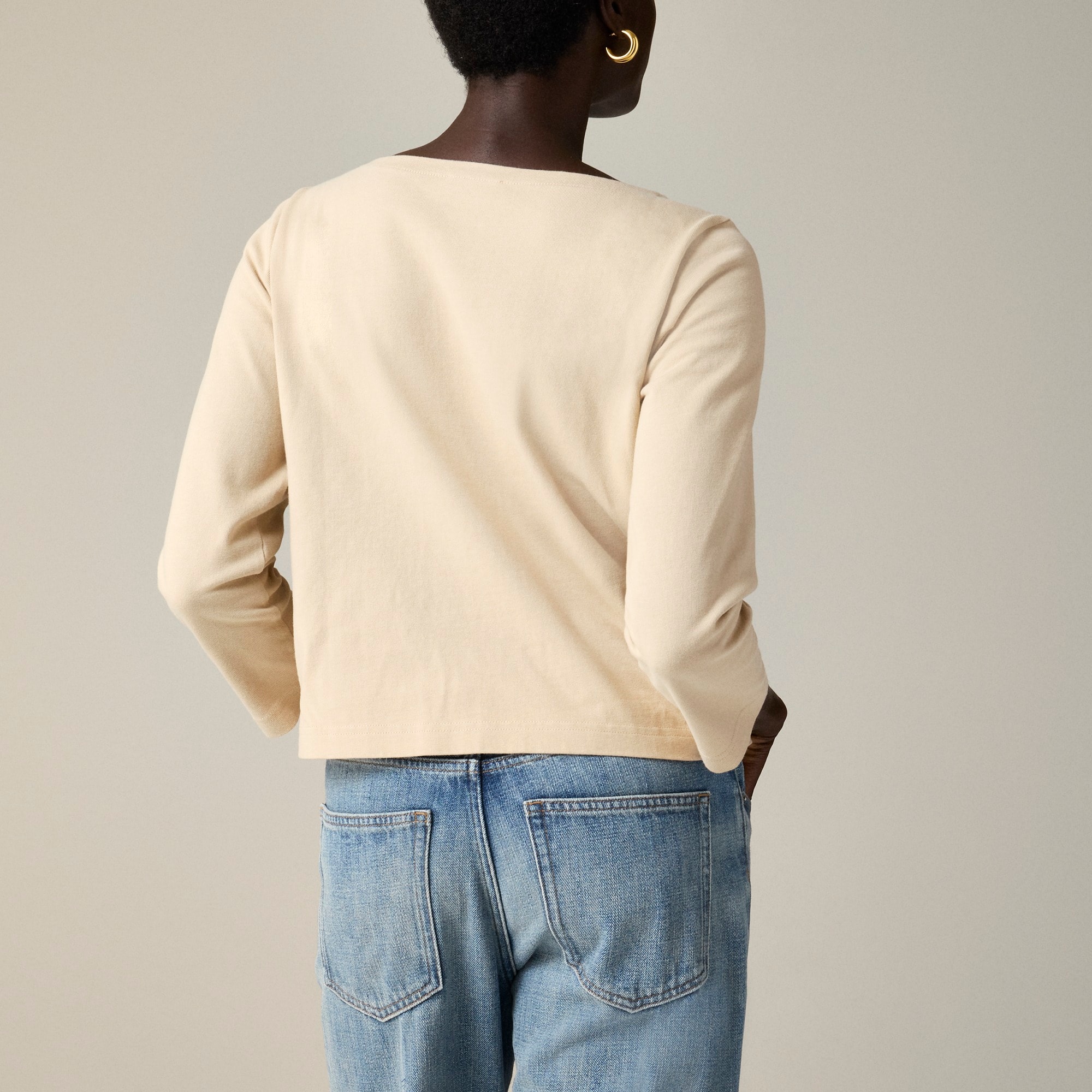Mariner jersey long-sleeve T-shirt with floral embellishment