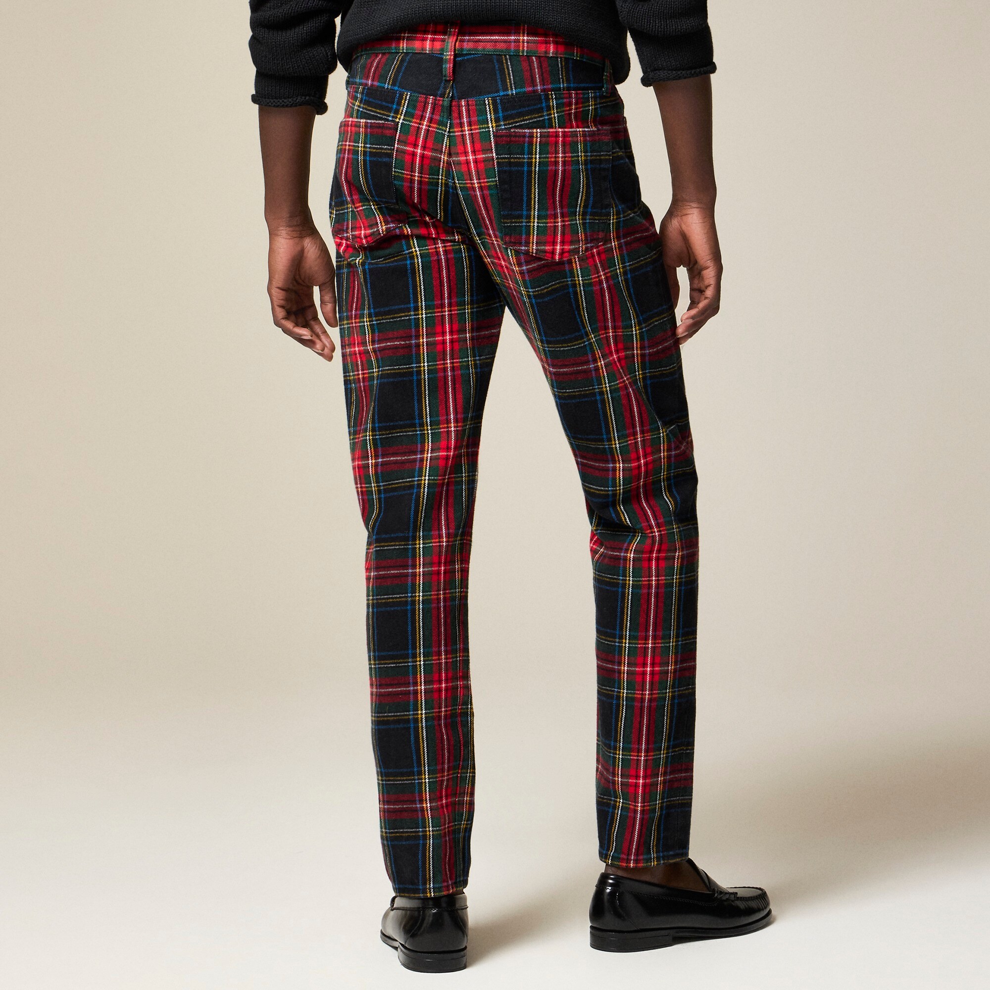 Classic five-pocket brushed twill pant in plaid