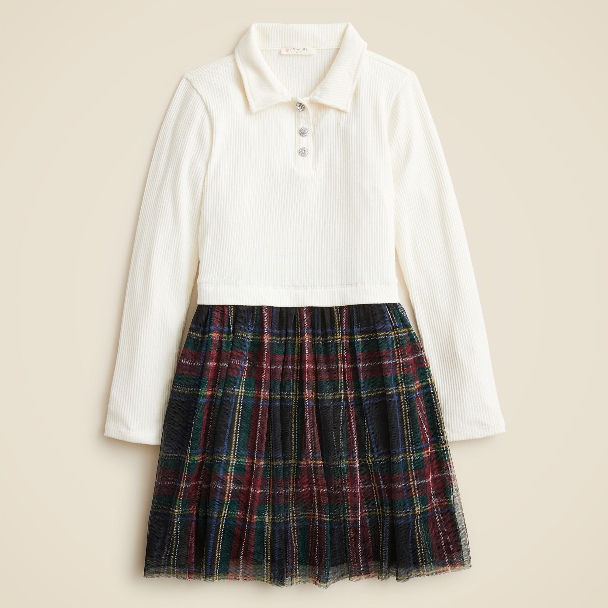 Girls' tartan tulle dress