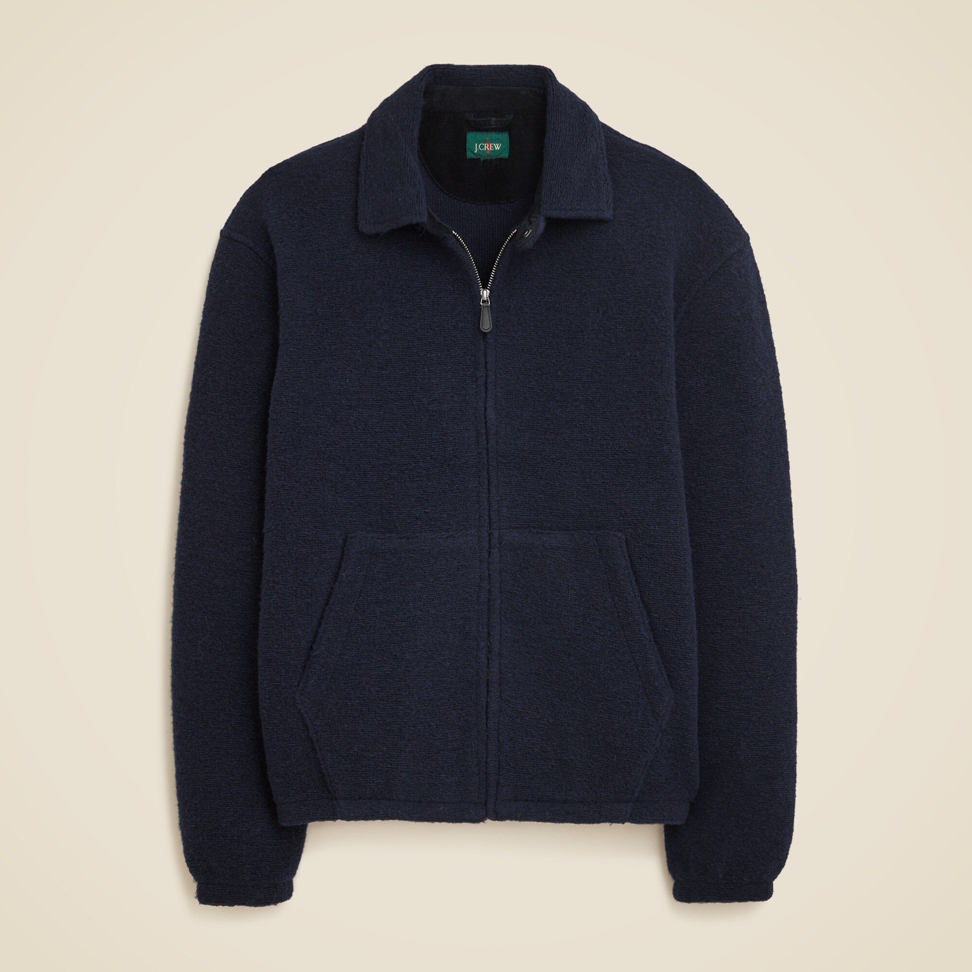 Wool-blend sweater fleece jacket