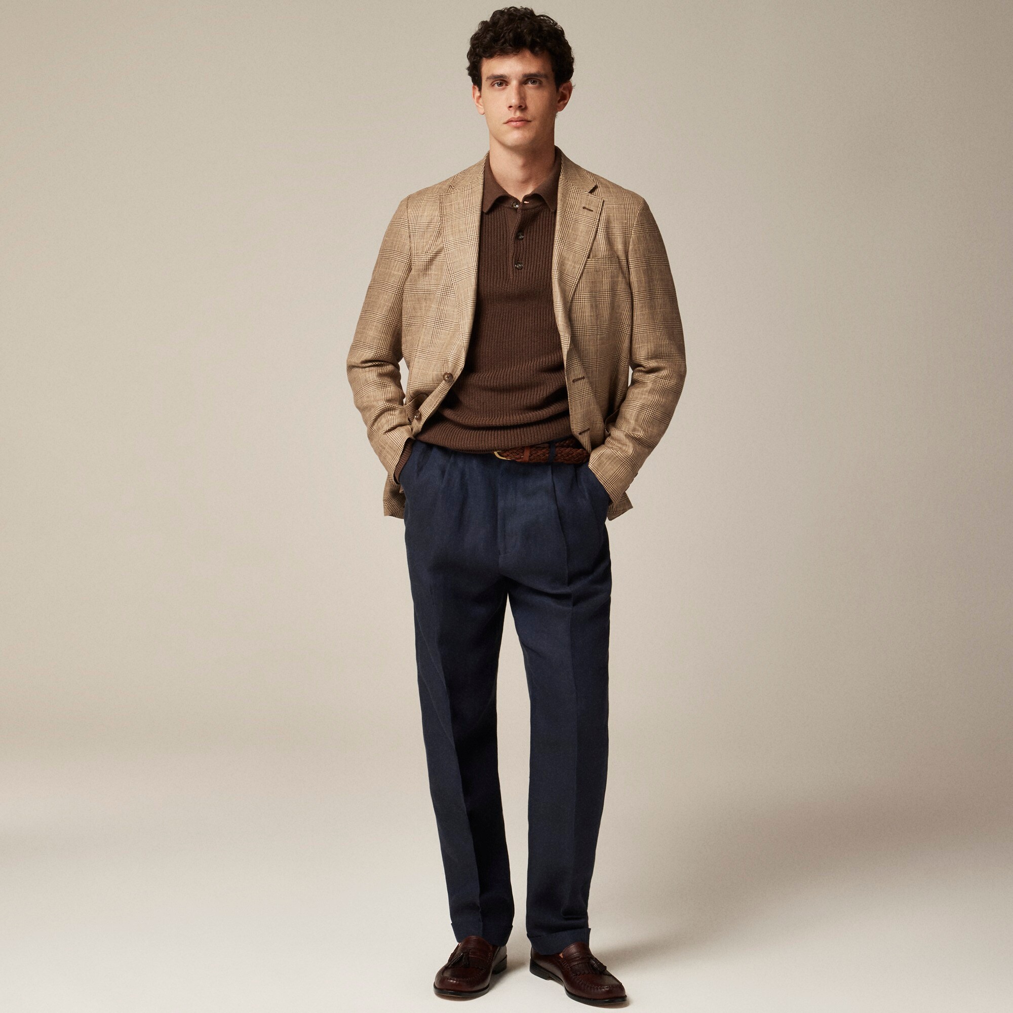 mens Crosby Classic-fit blazer in English wool-linen blend