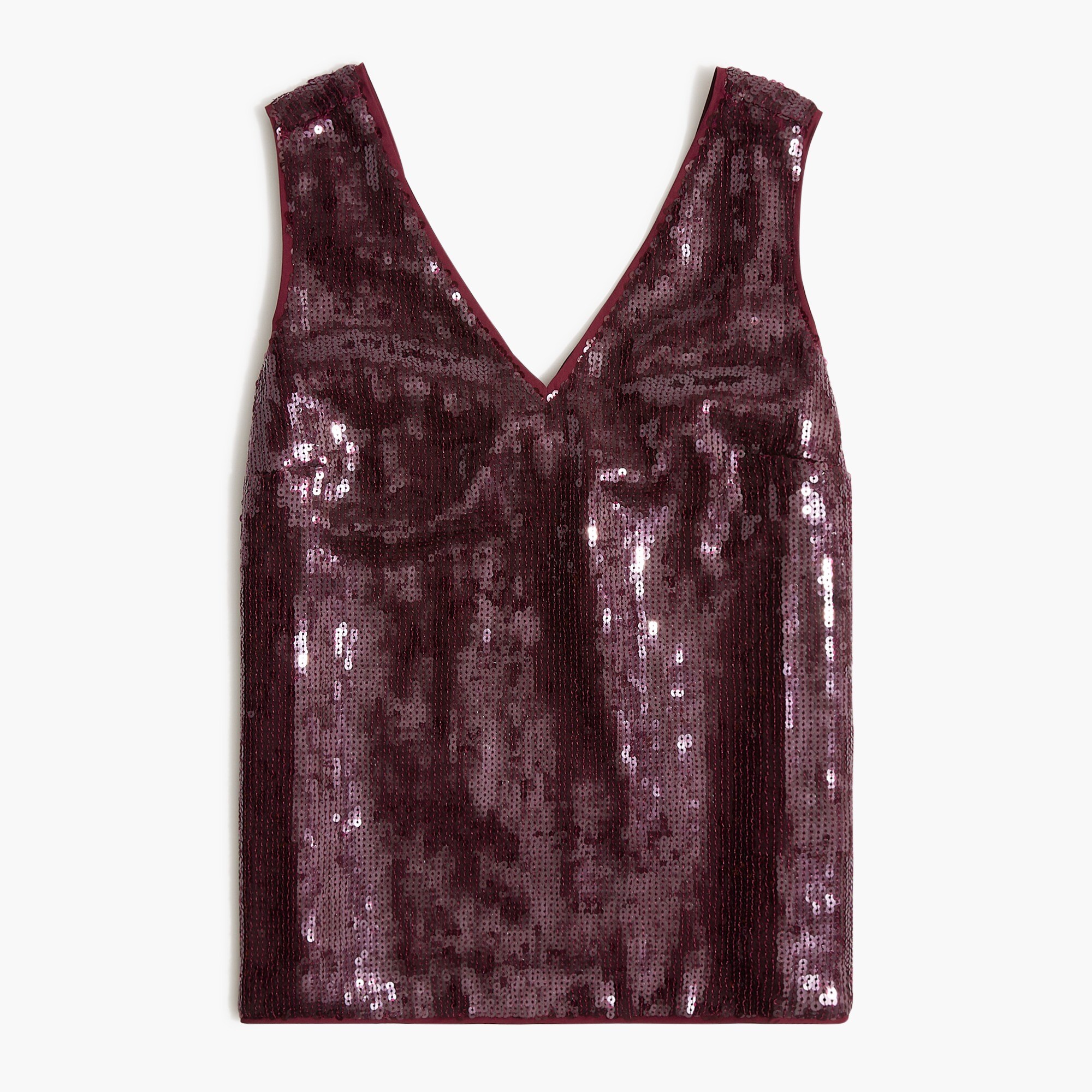sequin v-neck shell for women