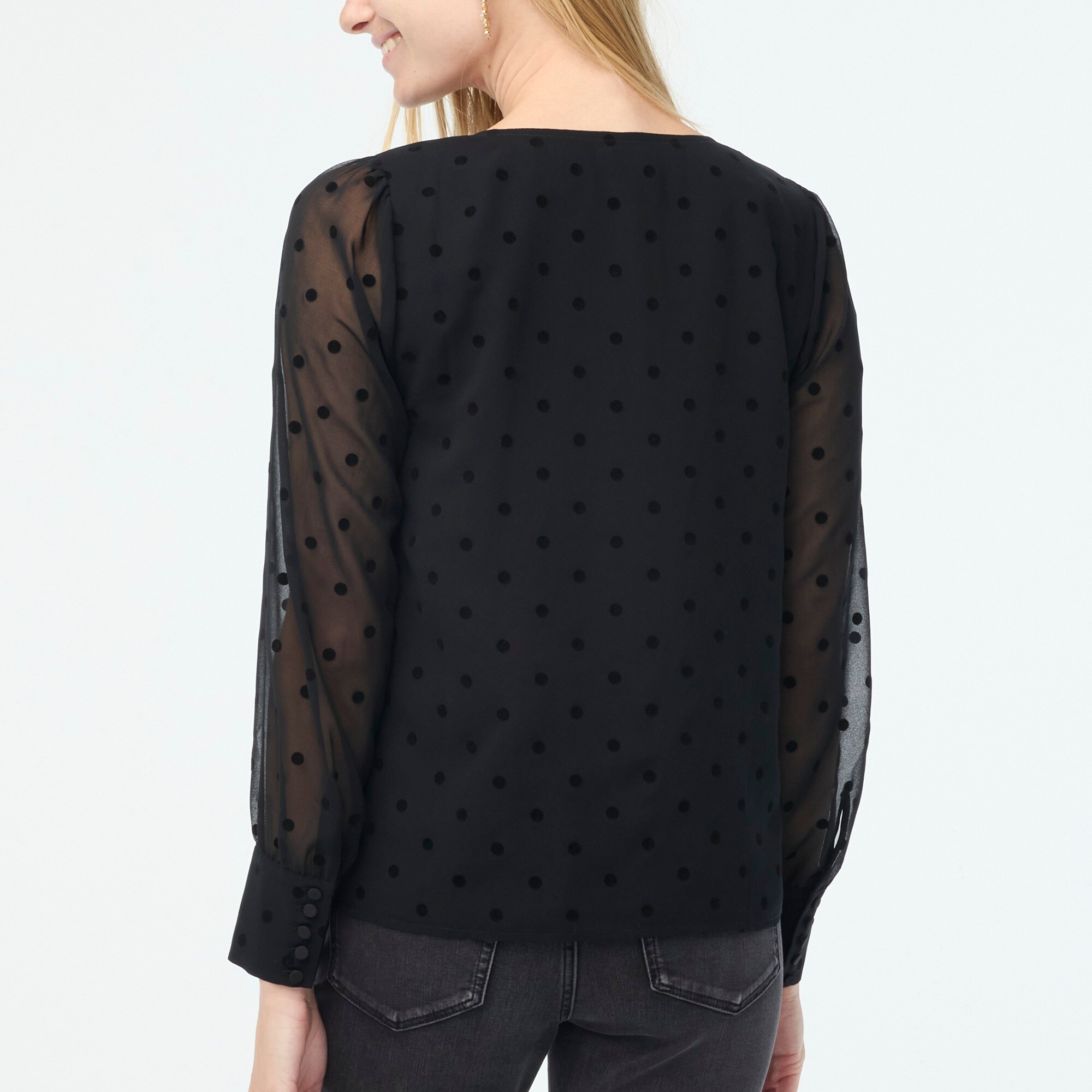Petite chiffon dotted top