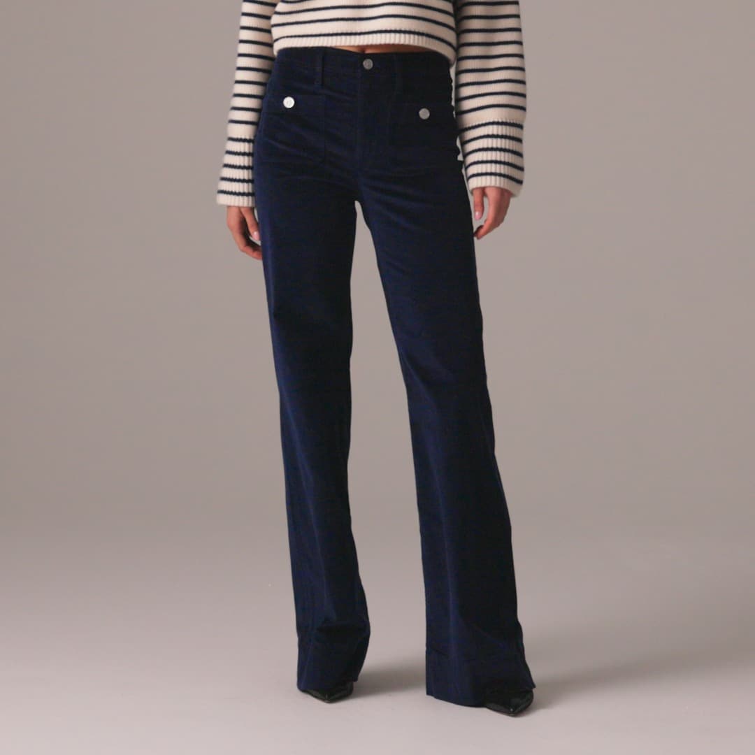 Wide-leg velvet Sailor trouser
